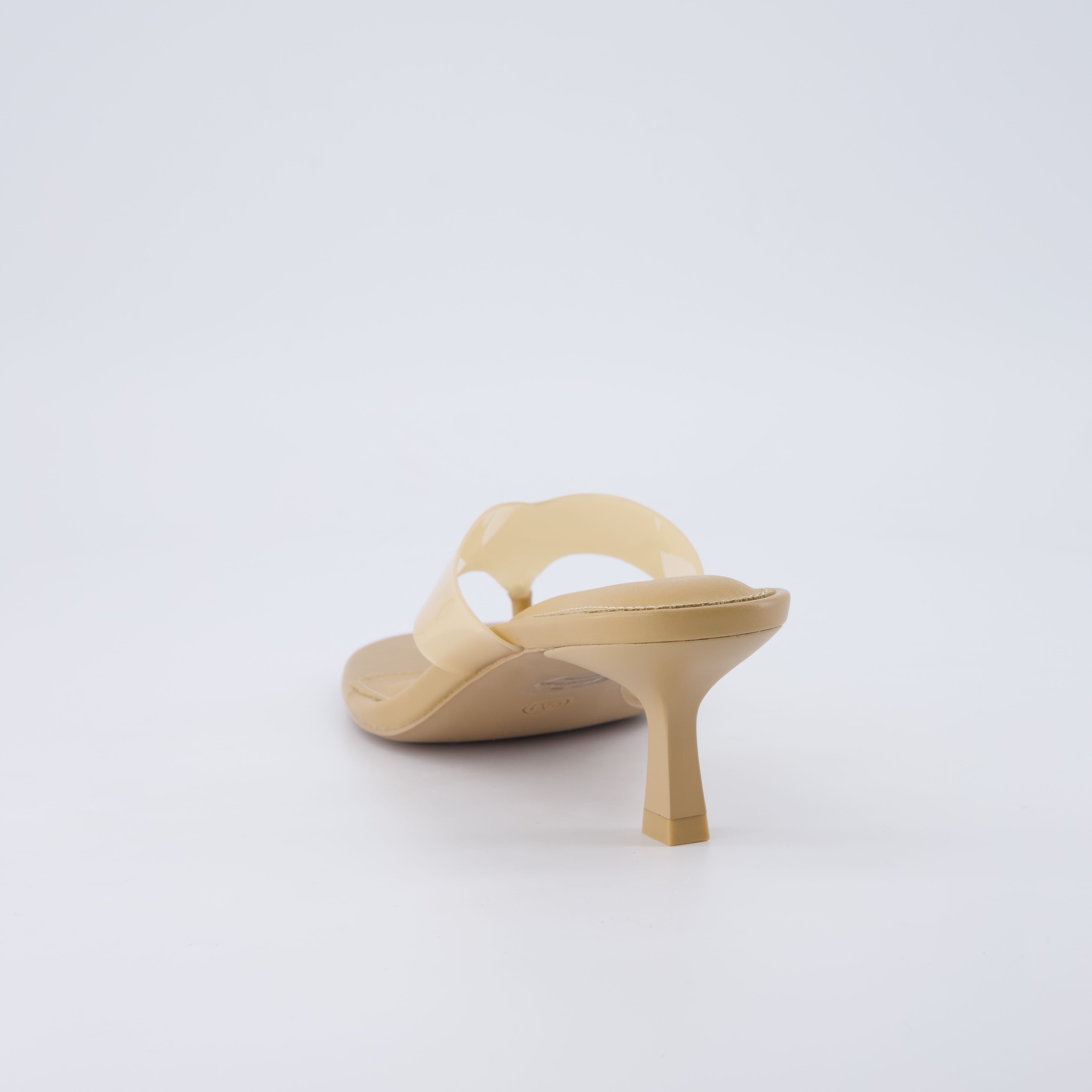 Mezzo Clear Strap Kitten Heels Nude