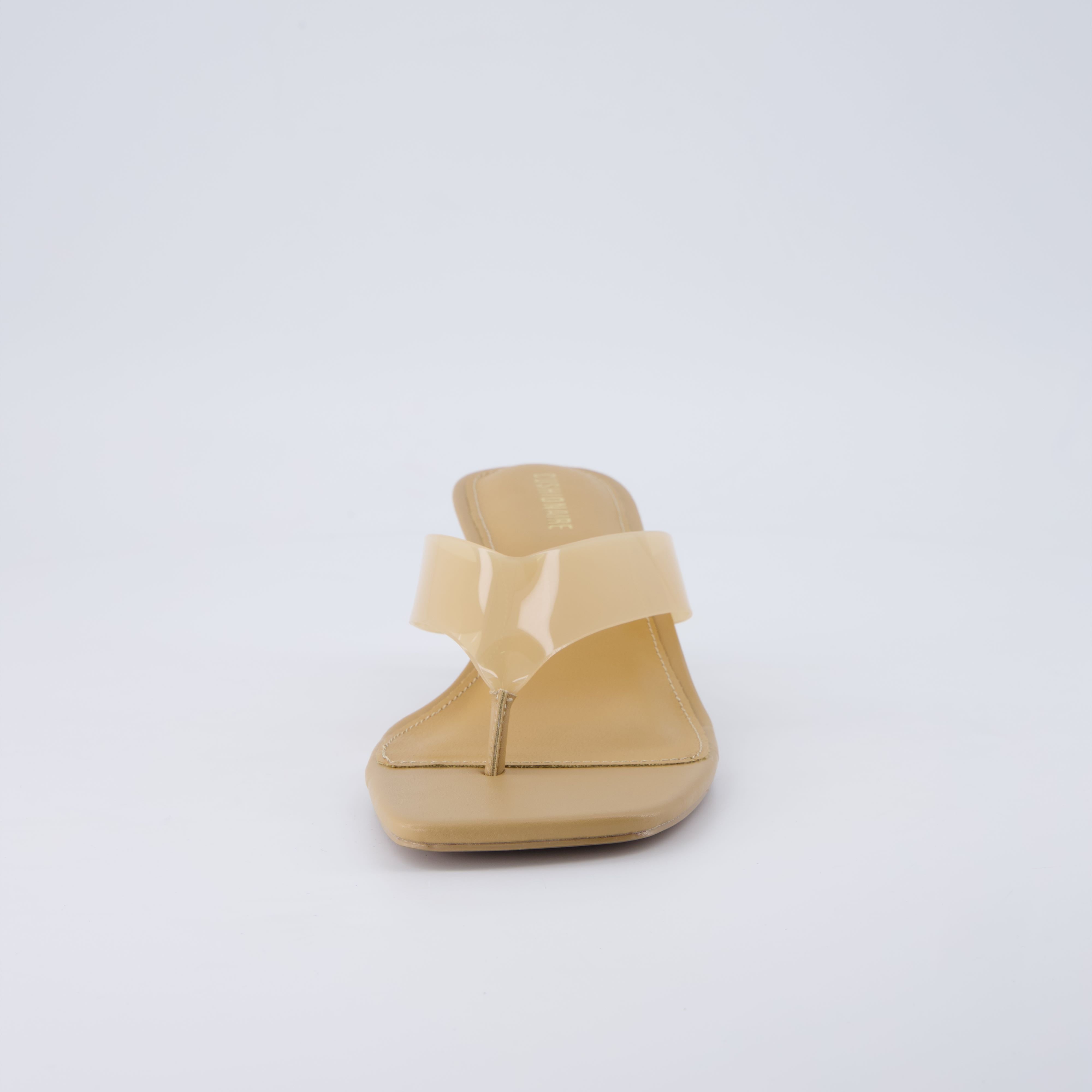 Mezzo Clear Strap Kitten Heels Nude