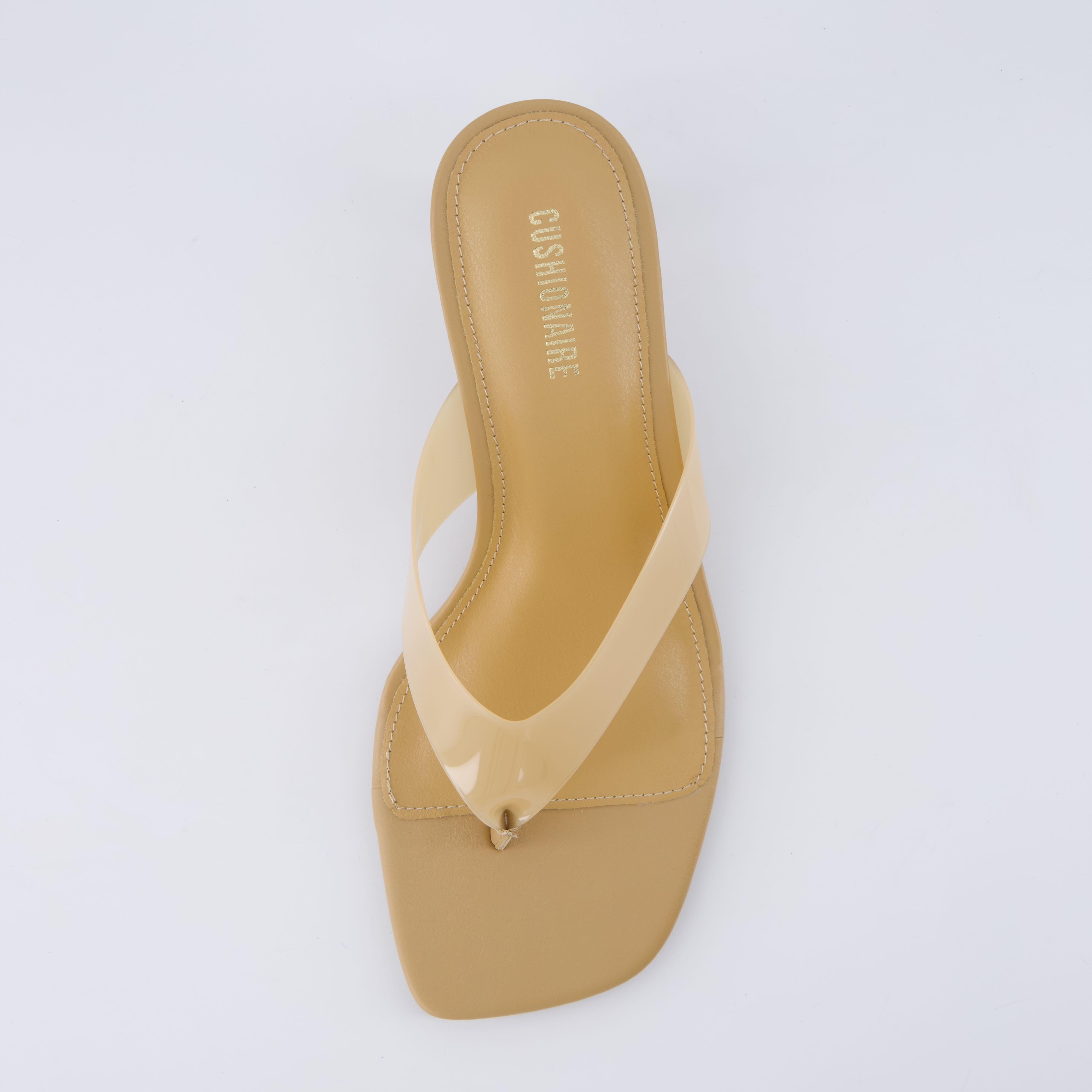 Mezzo Clear Strap Kitten Heels Nude