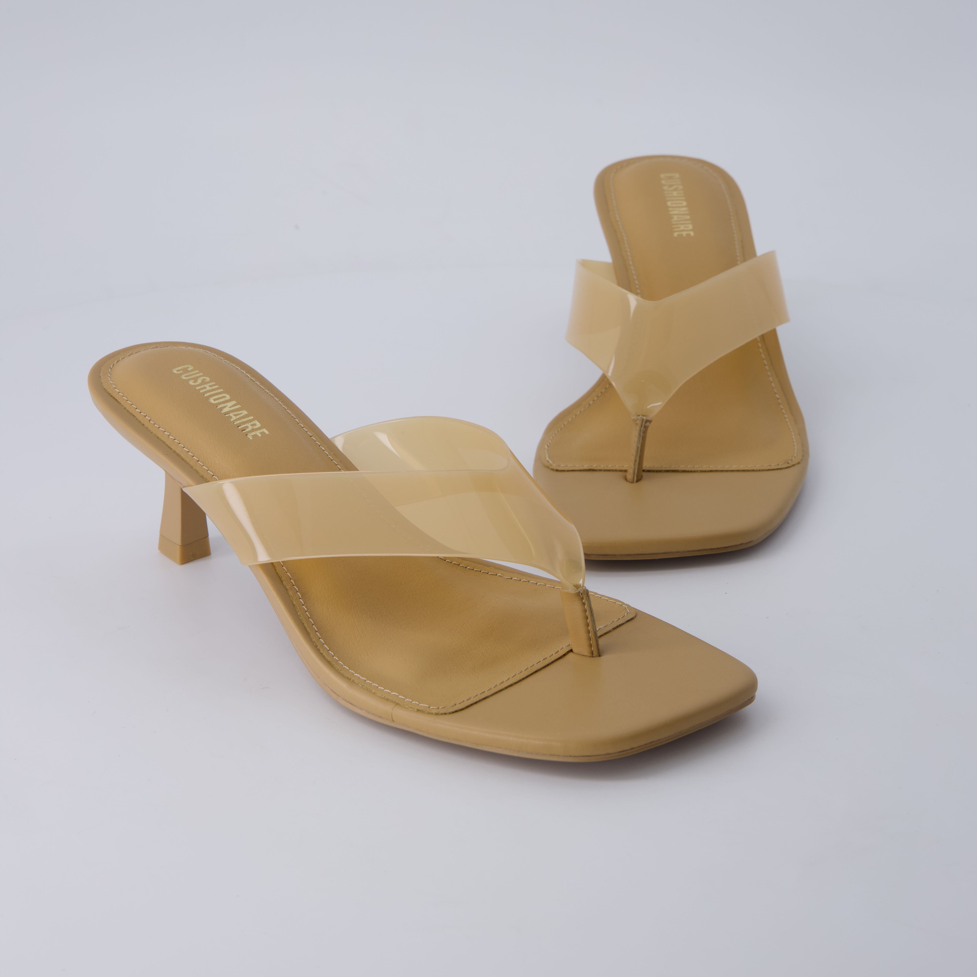 Mezzo Clear Strap Kitten Heels Nude