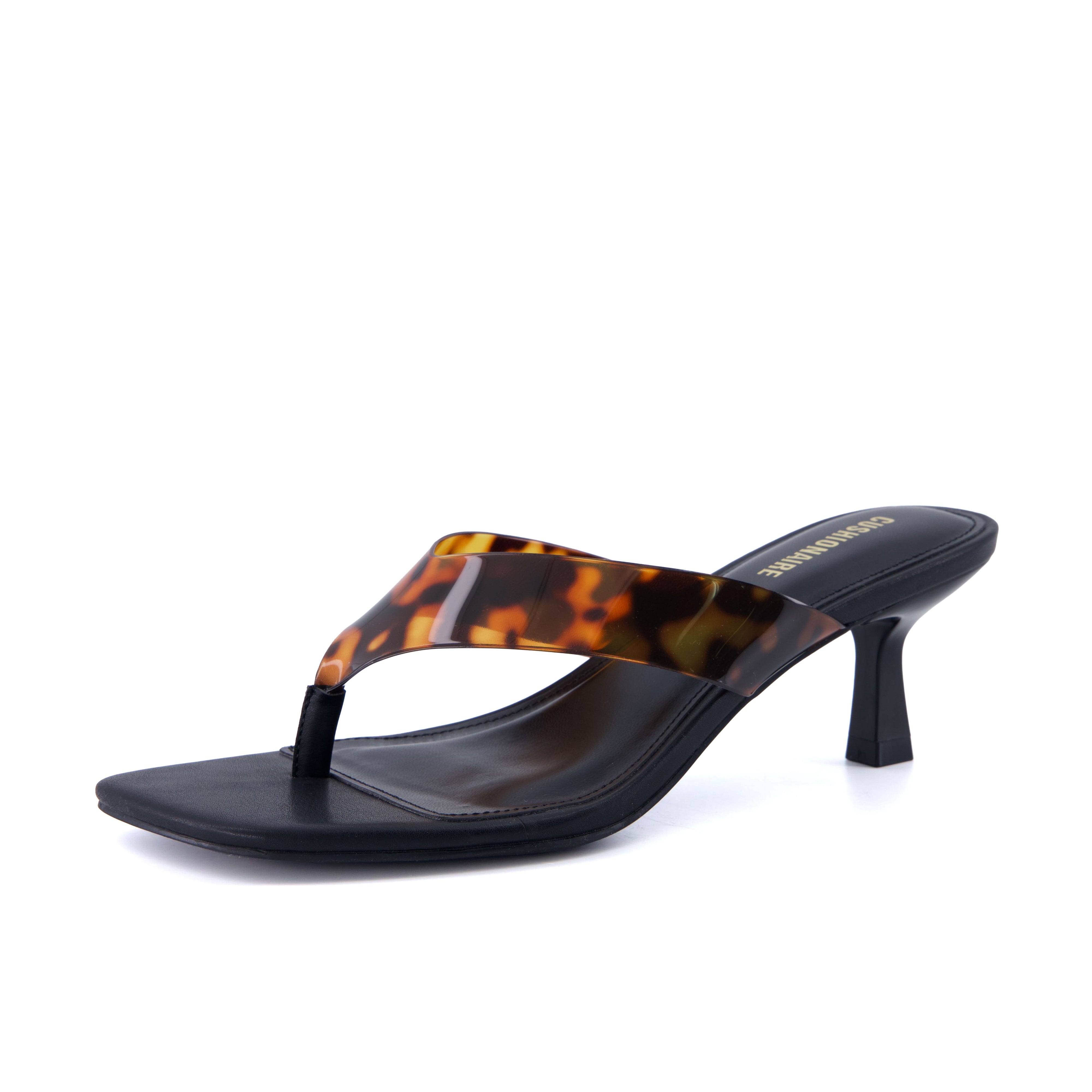 Mezzo Clear Strap Kitten Heels Tortoise
