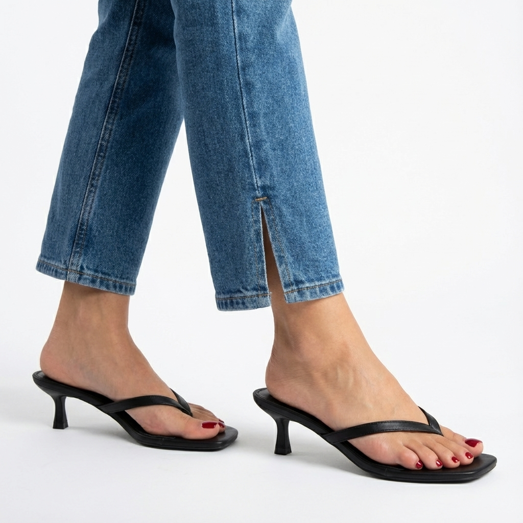 Miami Kitten Heel Sandals Black