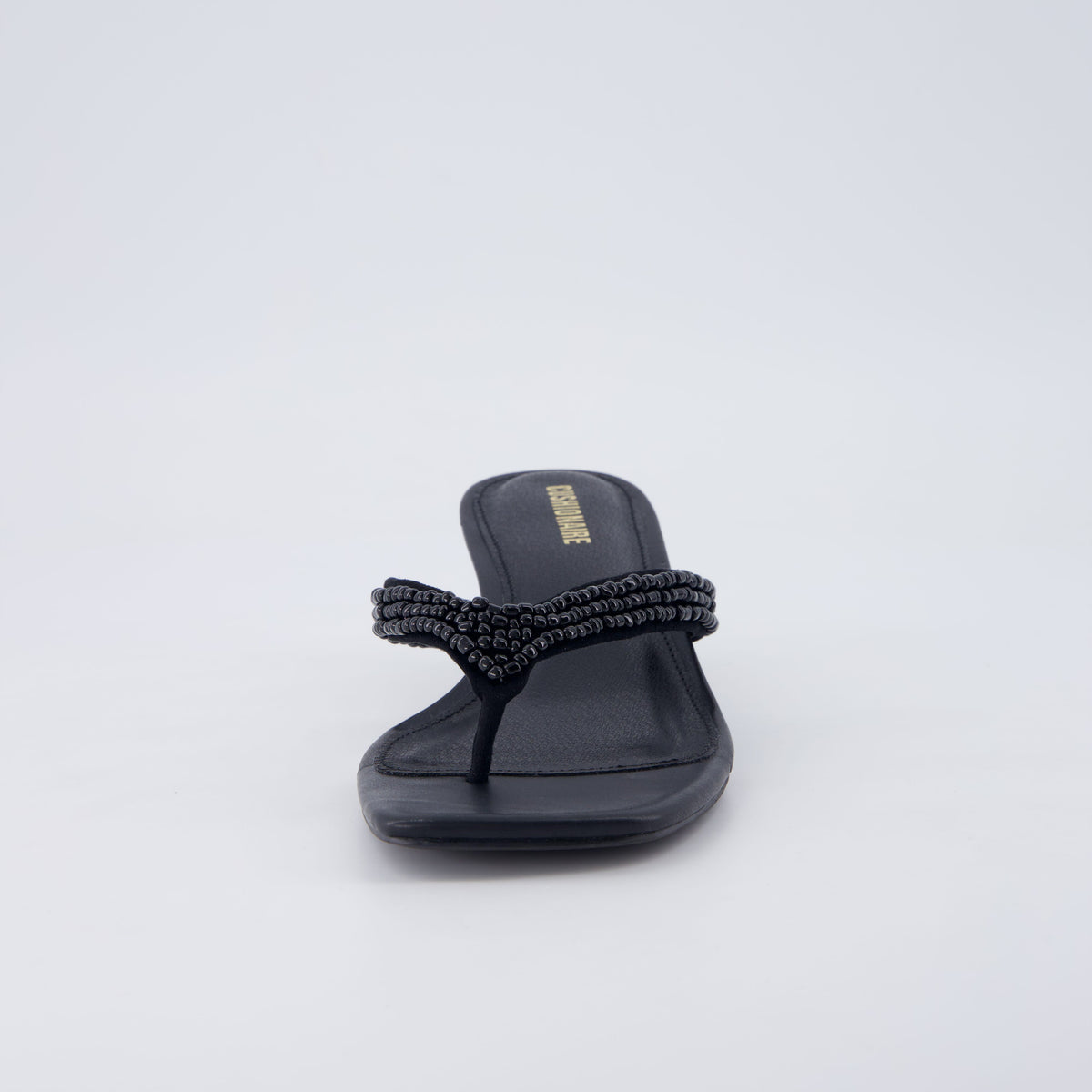 Mila Beaded Kitten Heels Black Medium