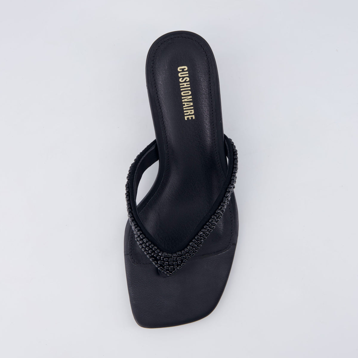 Mila Beaded Kitten Heels Black Medium