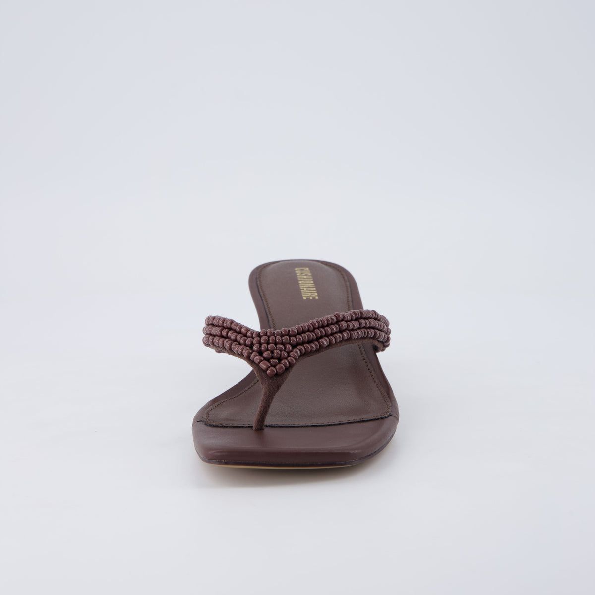Mila Beaded Kitten Heels Chocolate Medium