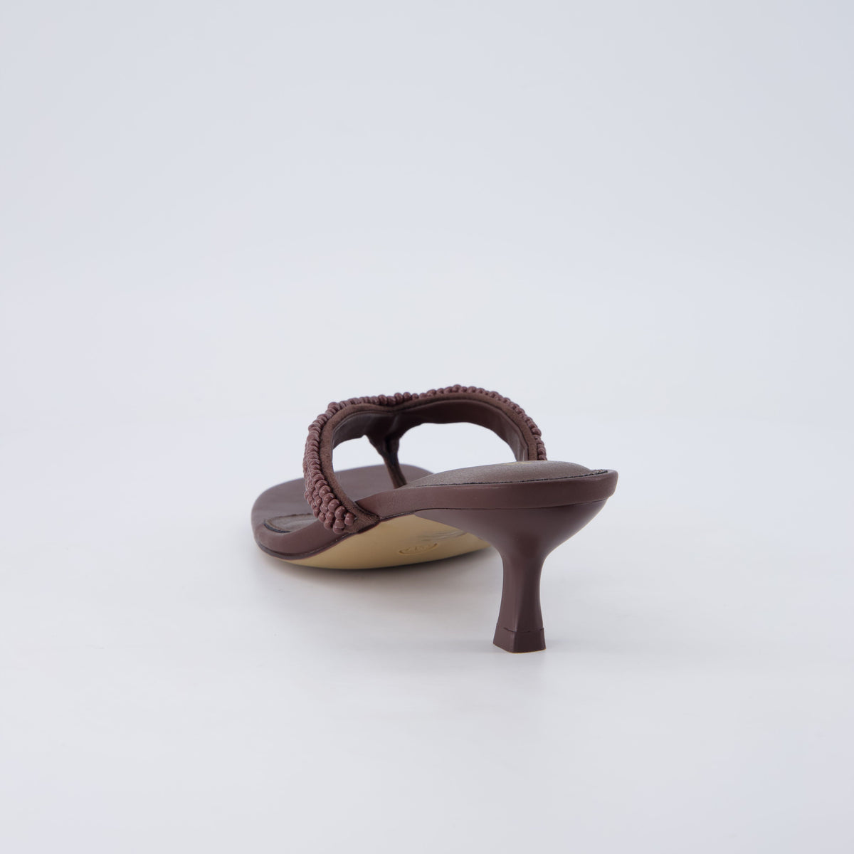 Mila Beaded Kitten Heels Chocolate Medium