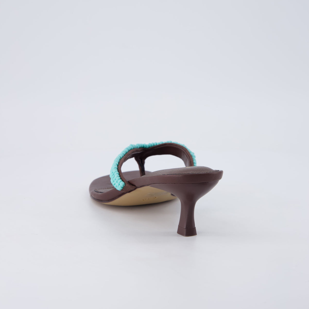 Mila Beaded Kitten Heels Turquoise Medium