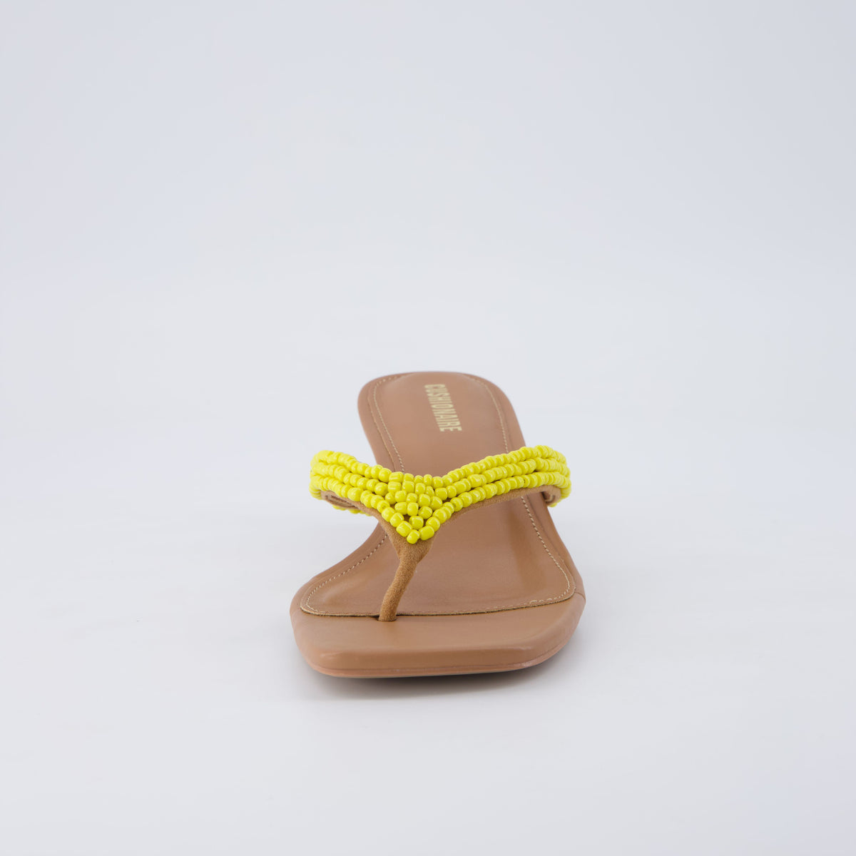 Mila Beaded Kitten Heels Yellow Medium