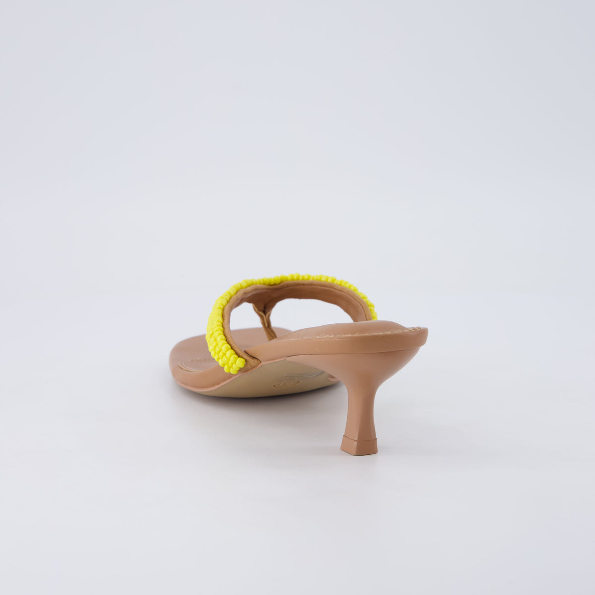 Mila Beaded Kitten Heels Yellow Medium