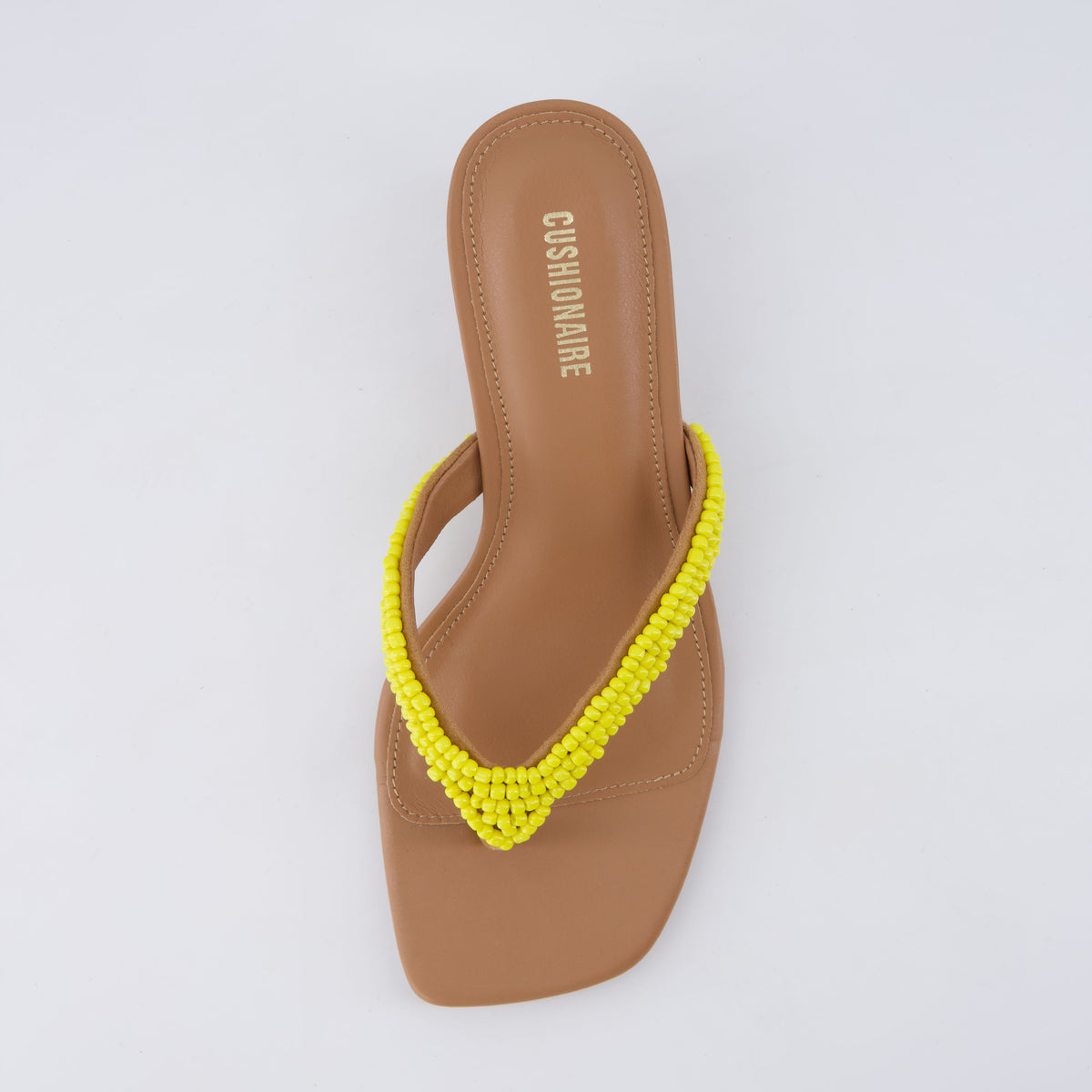 Mila Beaded Kitten Heels Yellow Medium