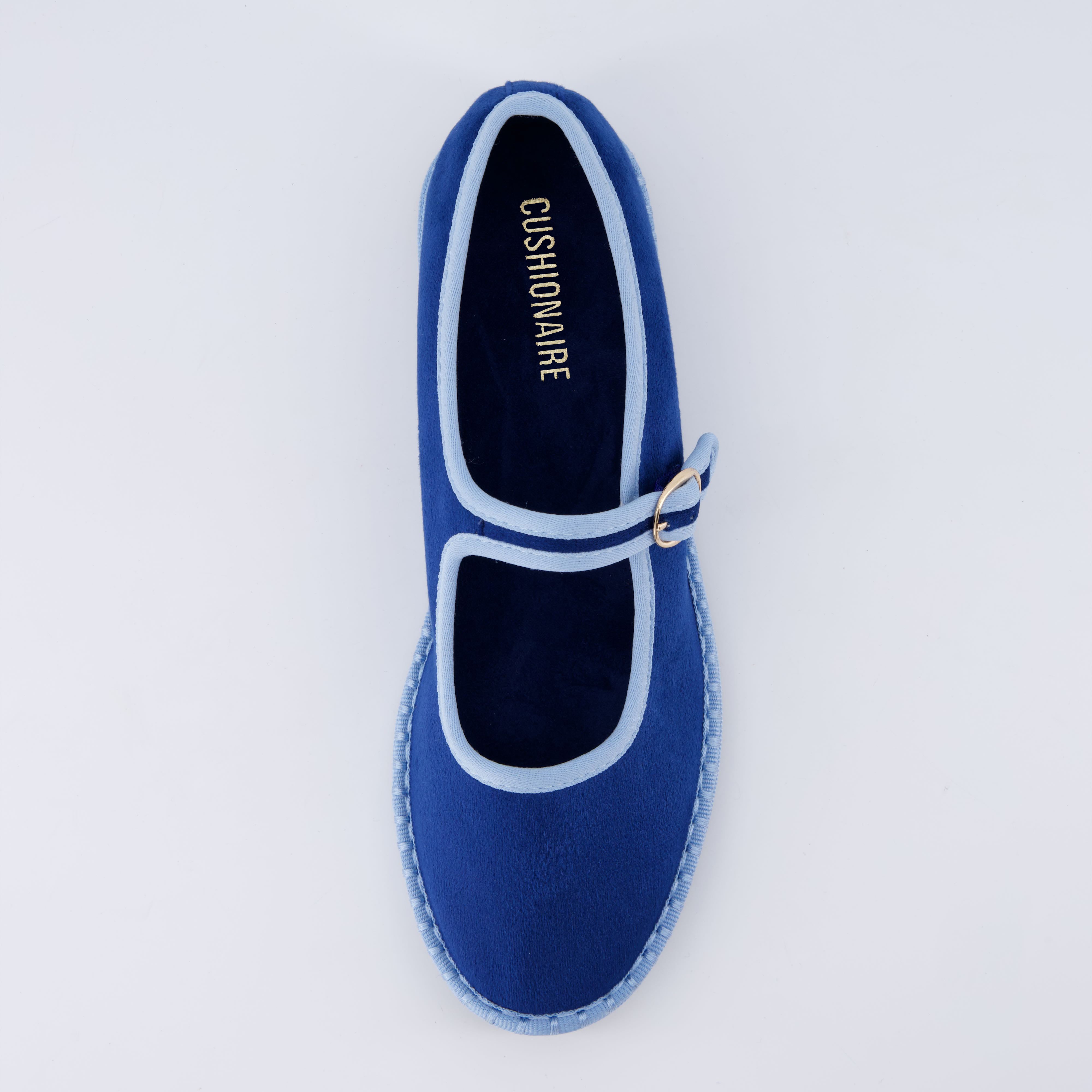 Missy Mary Jane Ballet Flats Blue Blue Fabric Medium