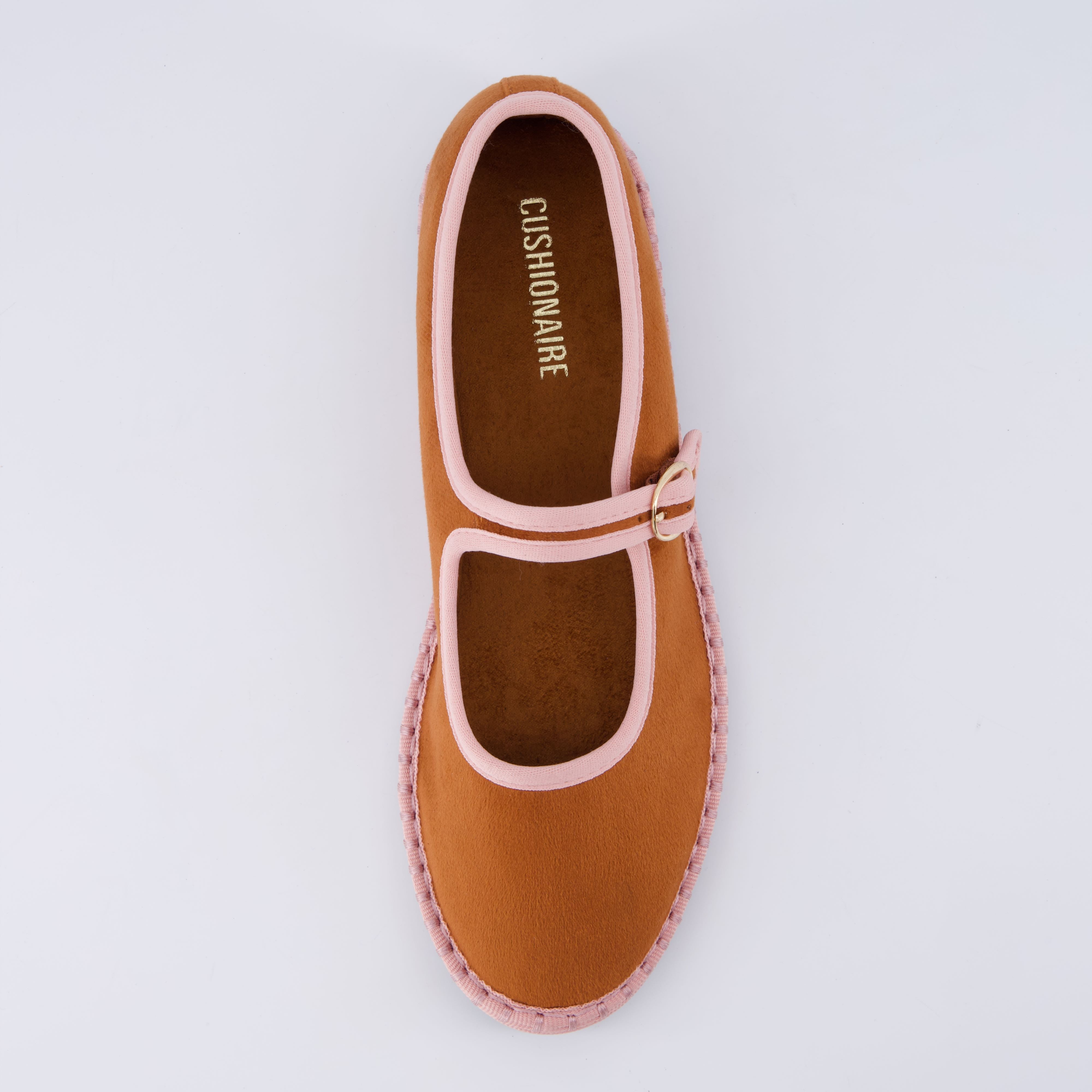 Missy Mary Jane Ballet Flats Brown Pink Fabric Medium
