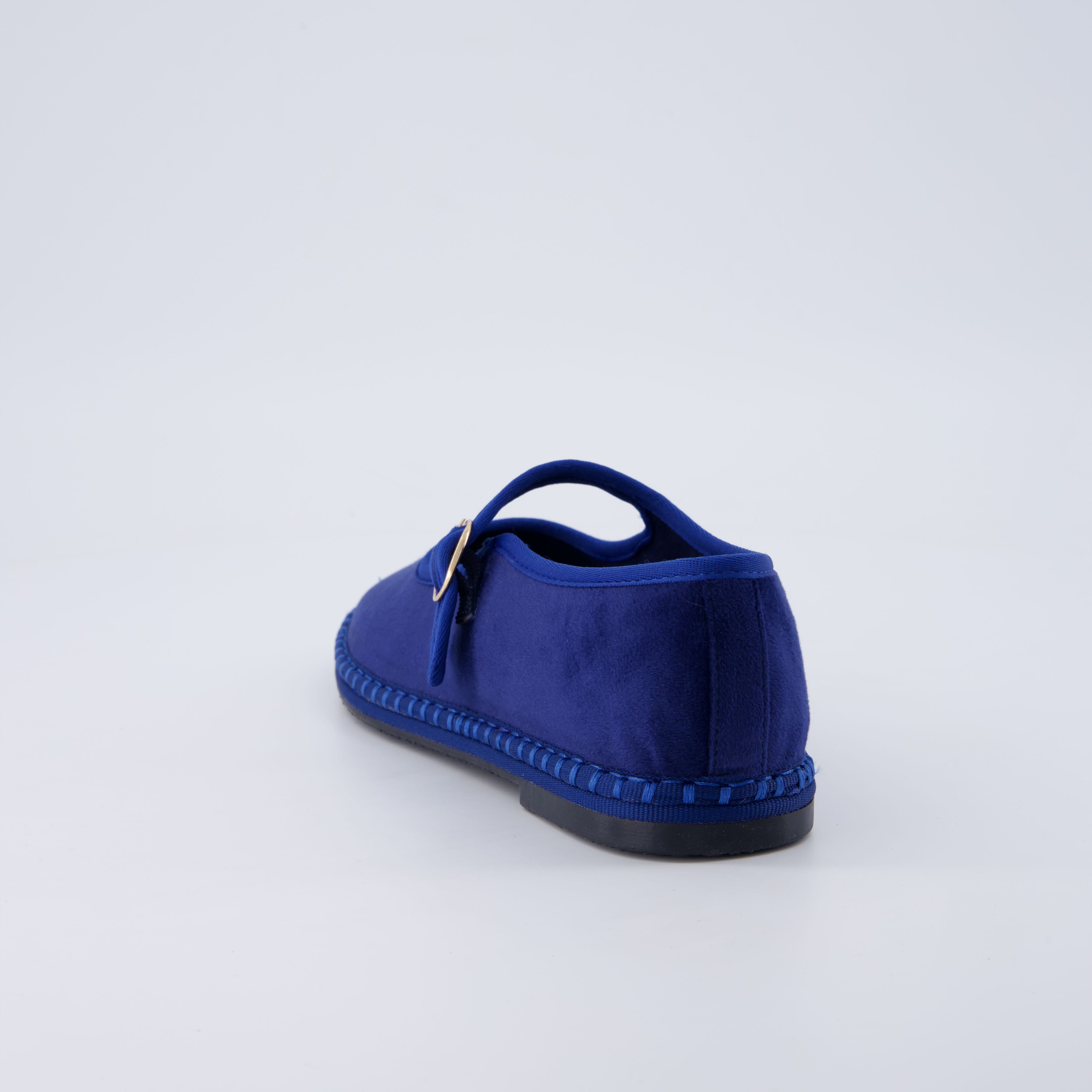Missy Mary Jane Ballet Flats Navy Blue Fabric Medium