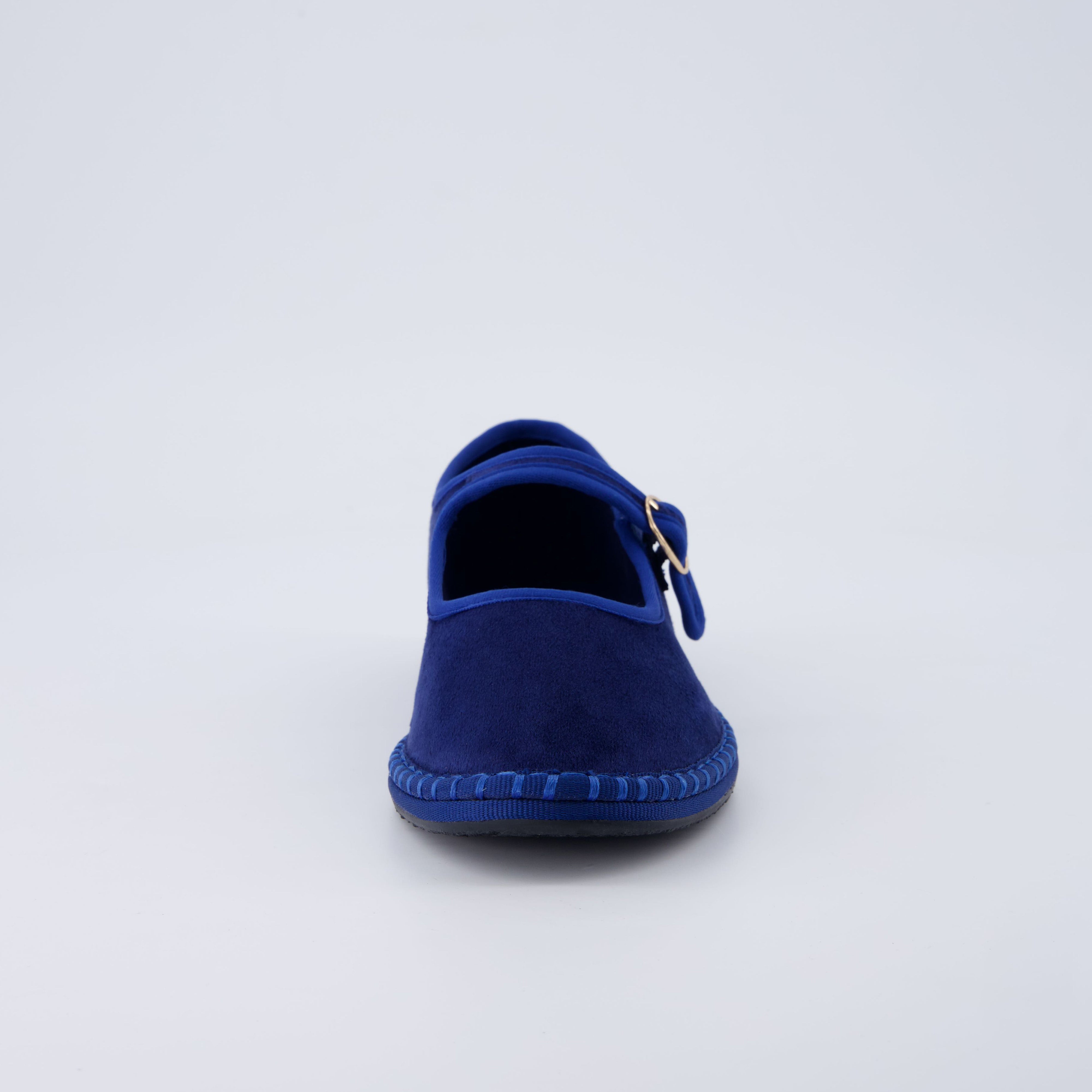 Missy Mary Jane Ballet Flats Navy Blue Fabric Medium