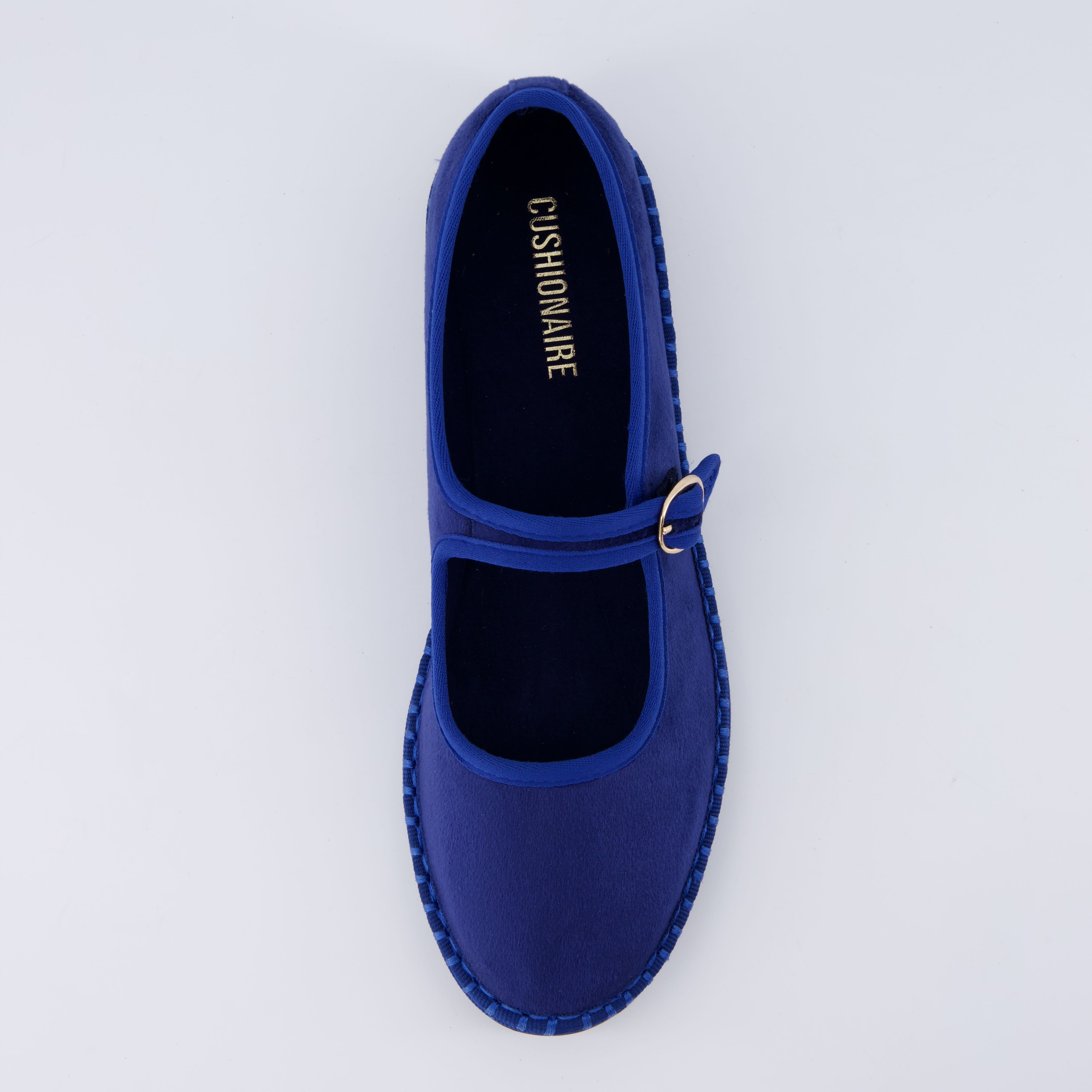 Missy Mary Jane Ballet Flats Navy Blue Fabric Medium
