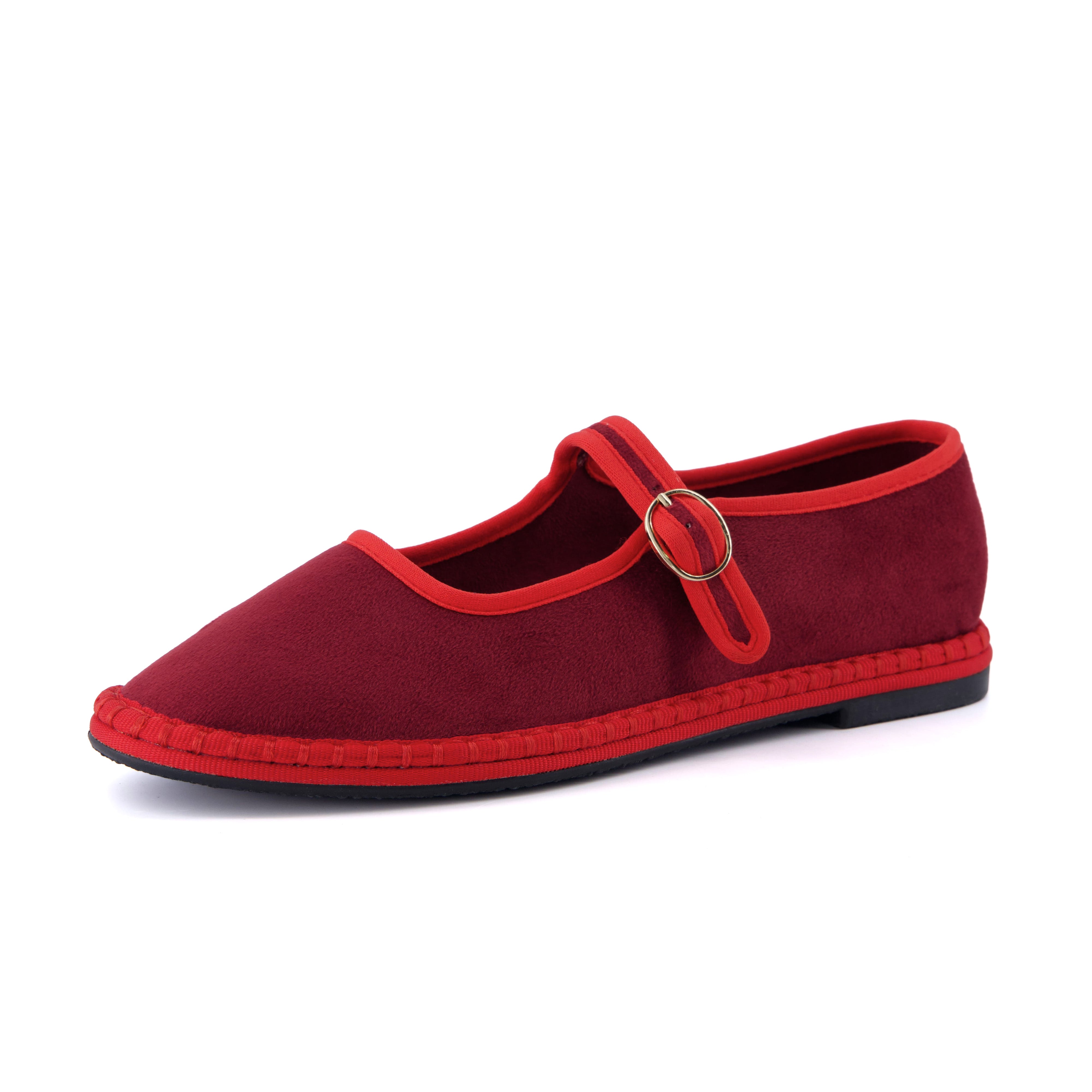 Missy Mary Jane Ballet Flats Red Red Fabric Medium