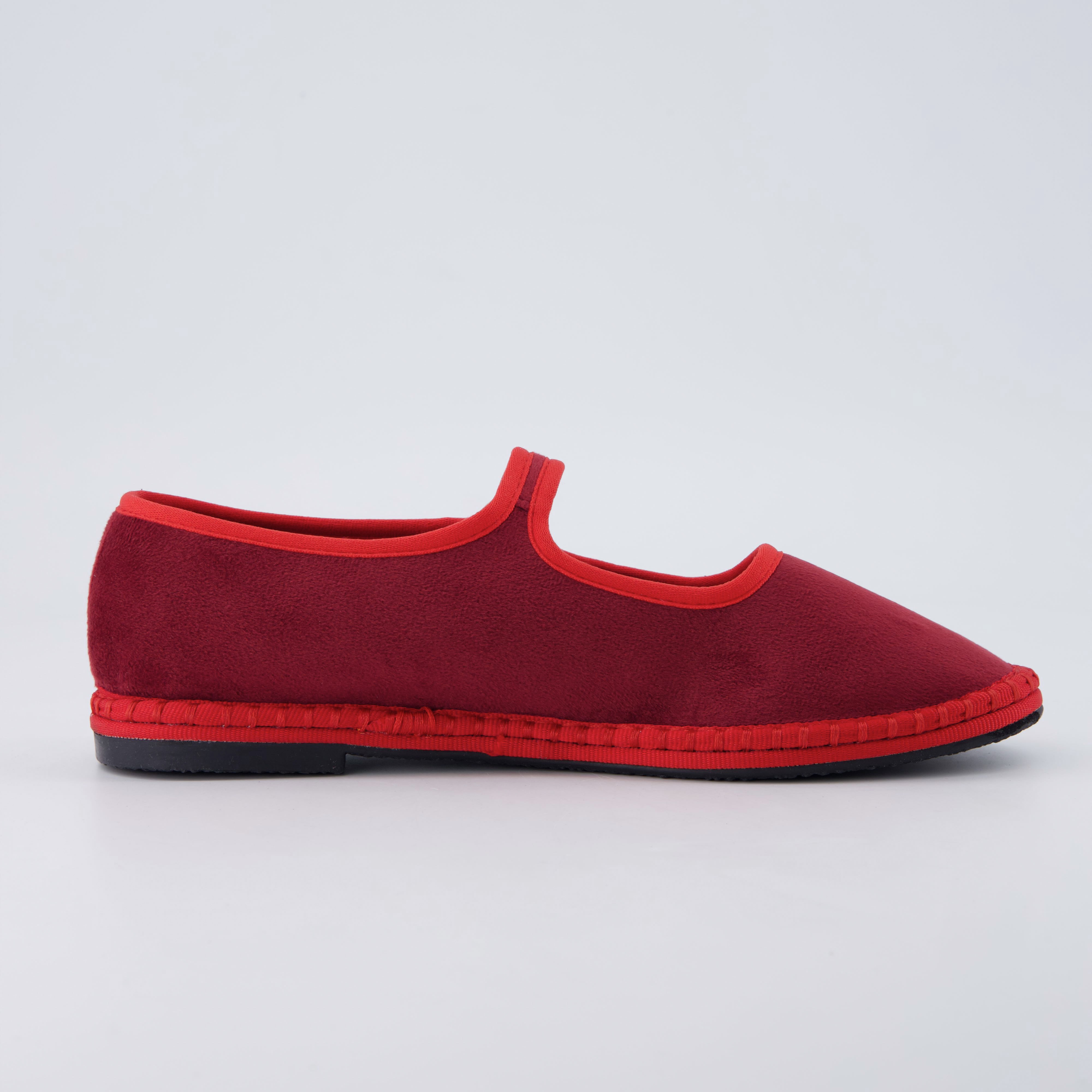 Missy Mary Jane Ballet Flats Red Red Fabric Medium
