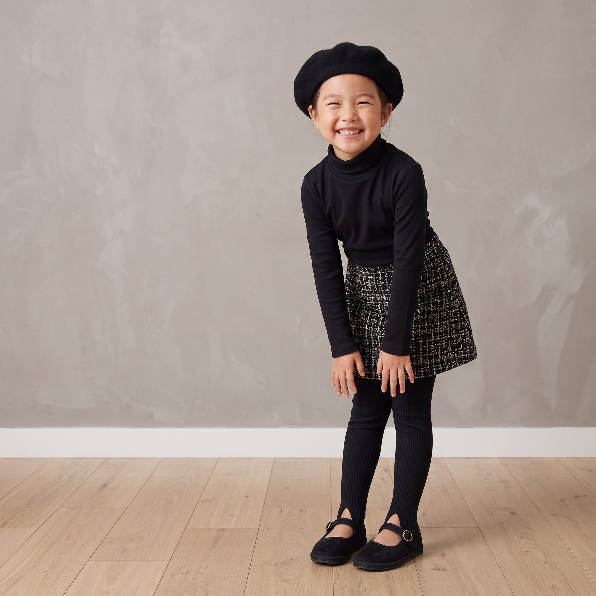 Missy Kids Mary Jane Flats Black Medium
