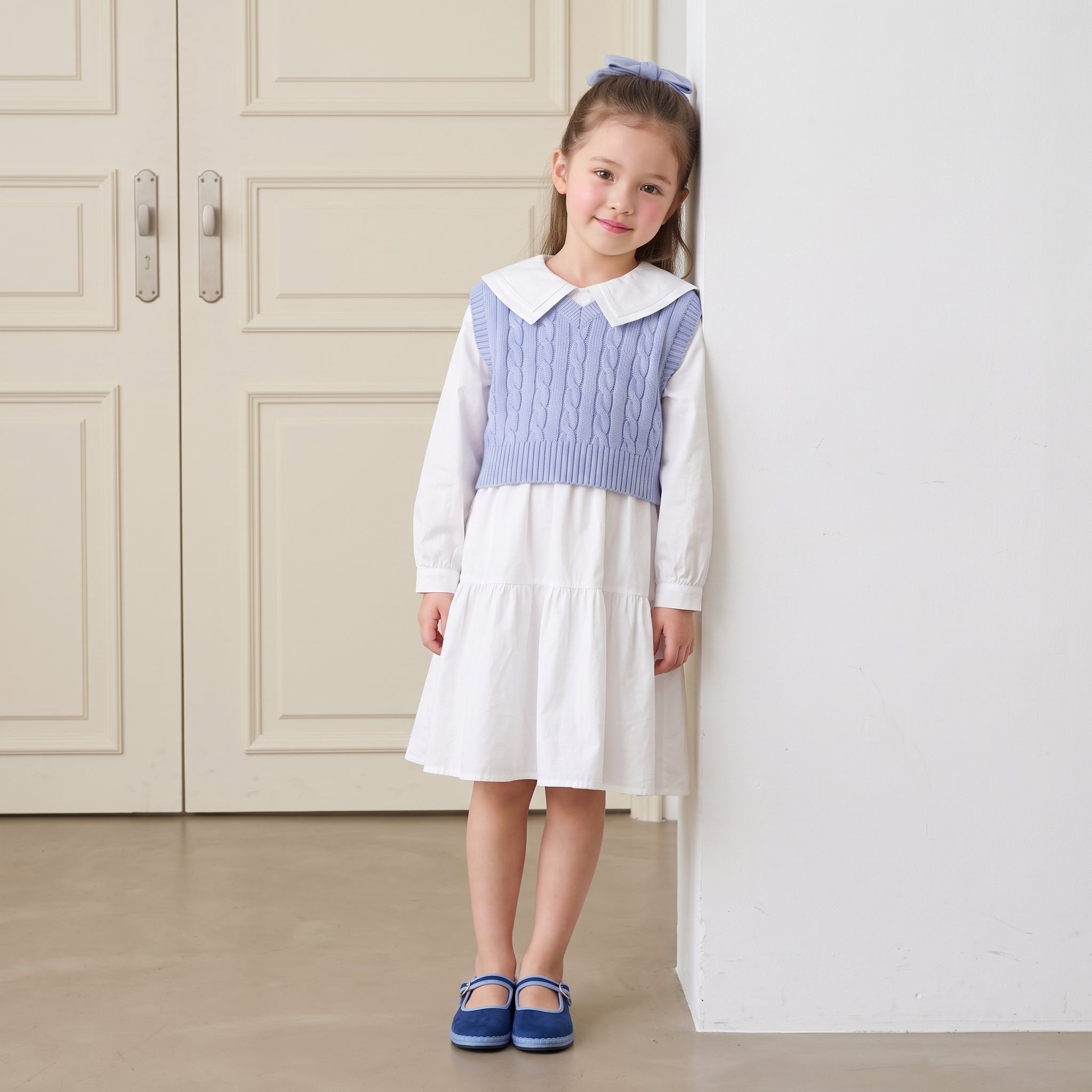 Missy Kids Mary Jane Flats Blue Blue Medium