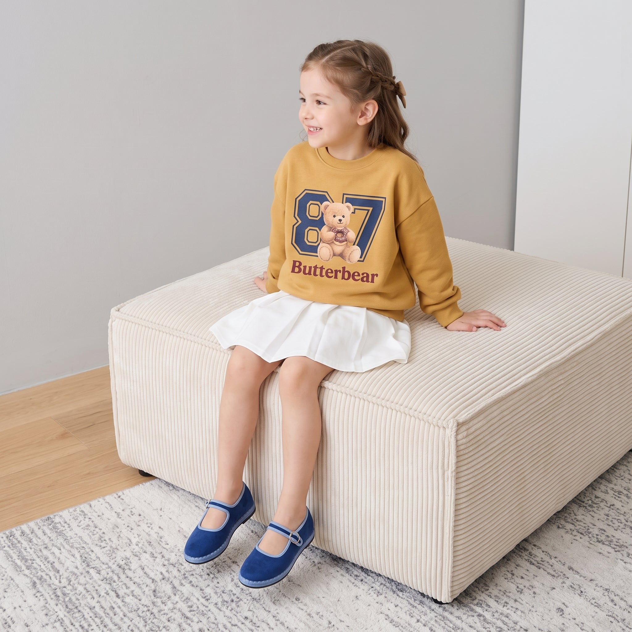 Missy Kids Mary Jane Flats Blue Blue Medium