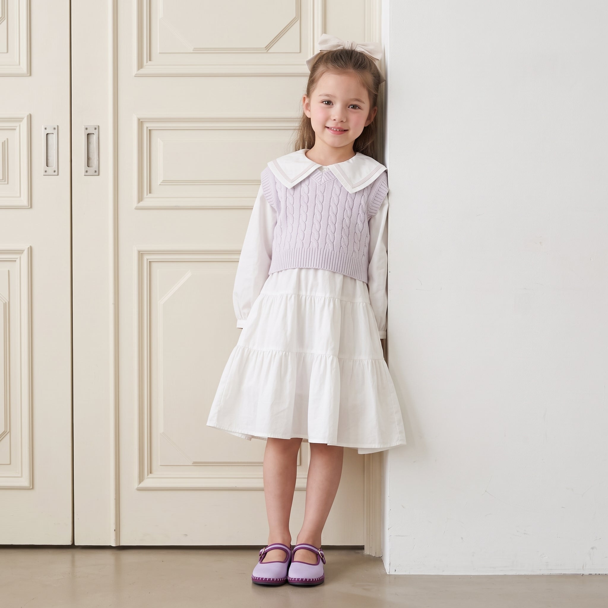Missy Kids Mary Jane Flats Lavender Purple Medium