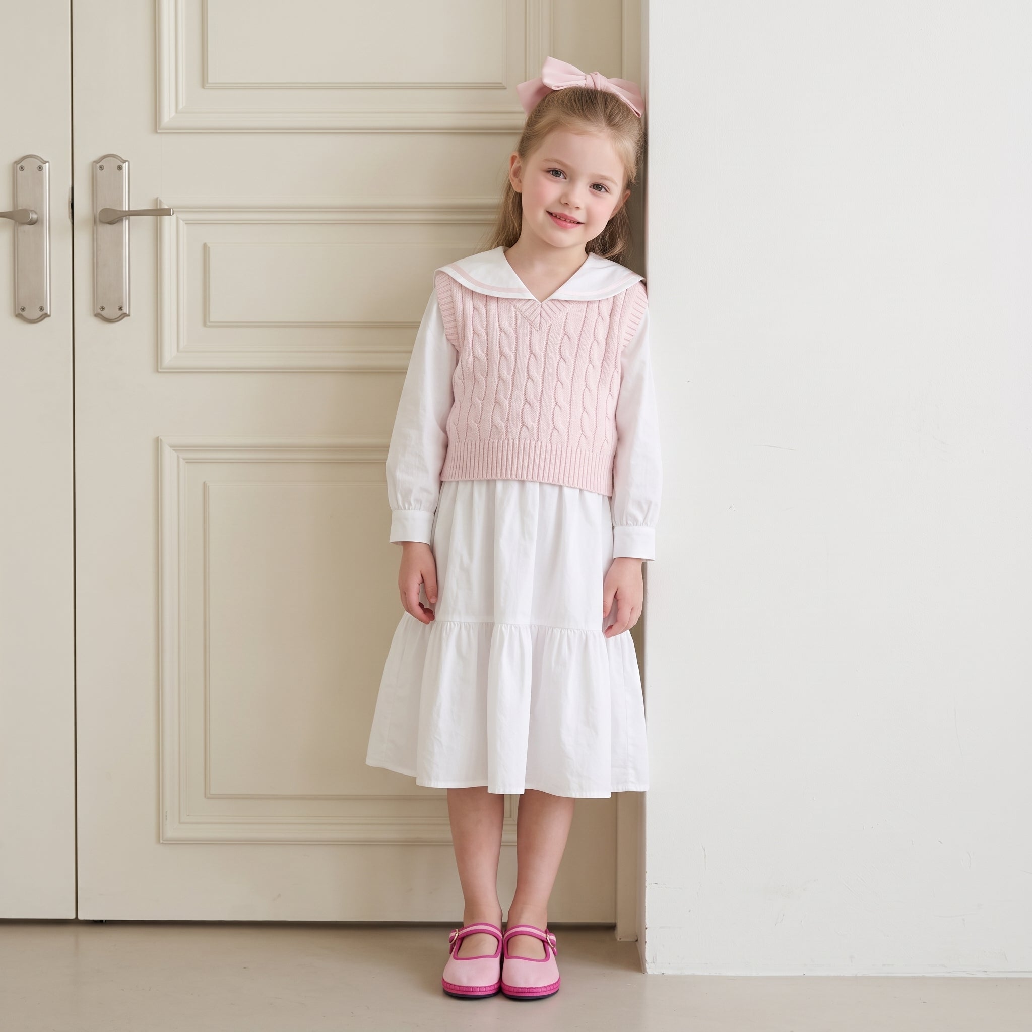 Missy Kids Mary Jane Flats Pink Fuchsia Medium
