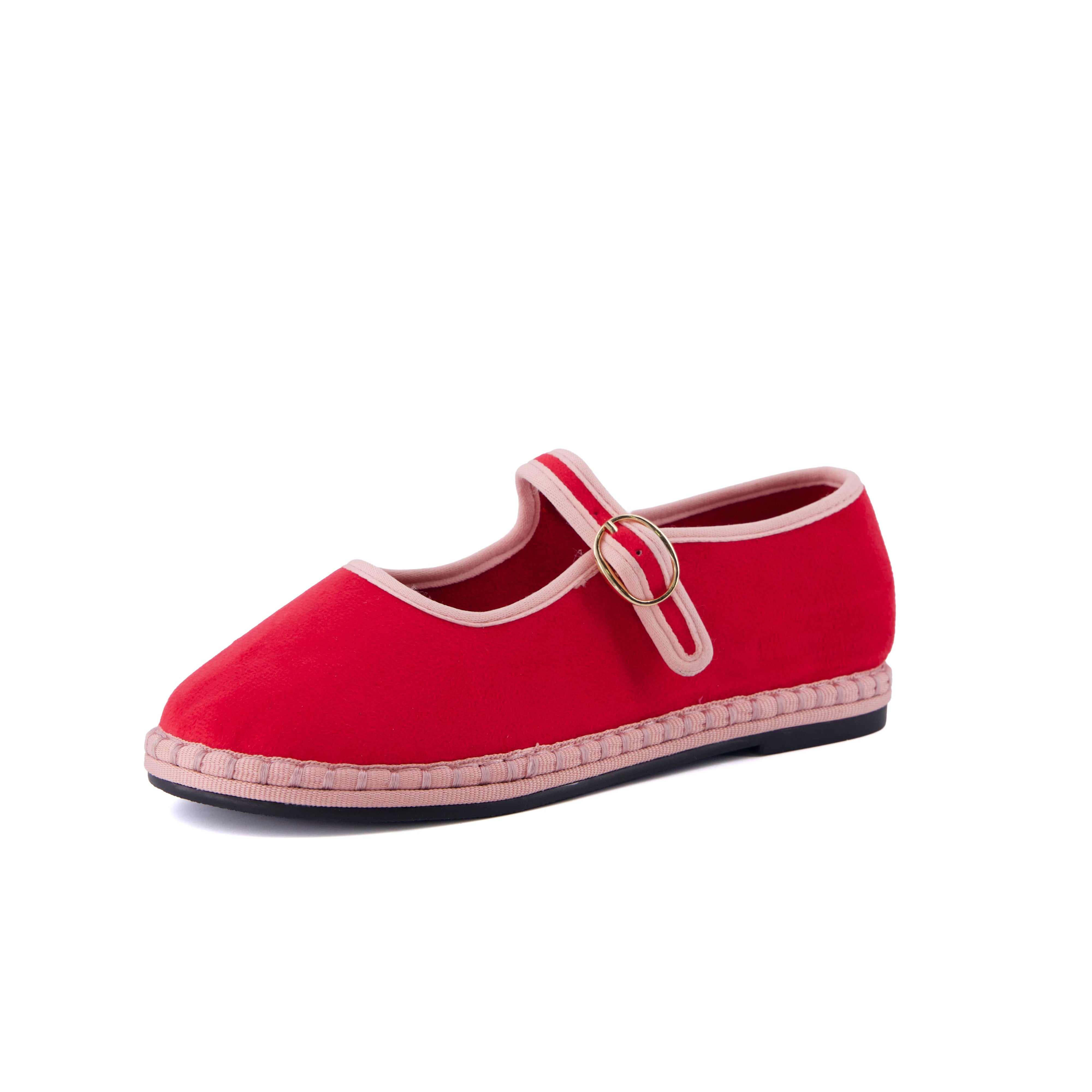 Missy Kids Mary Jane Flats Red Pink Medium