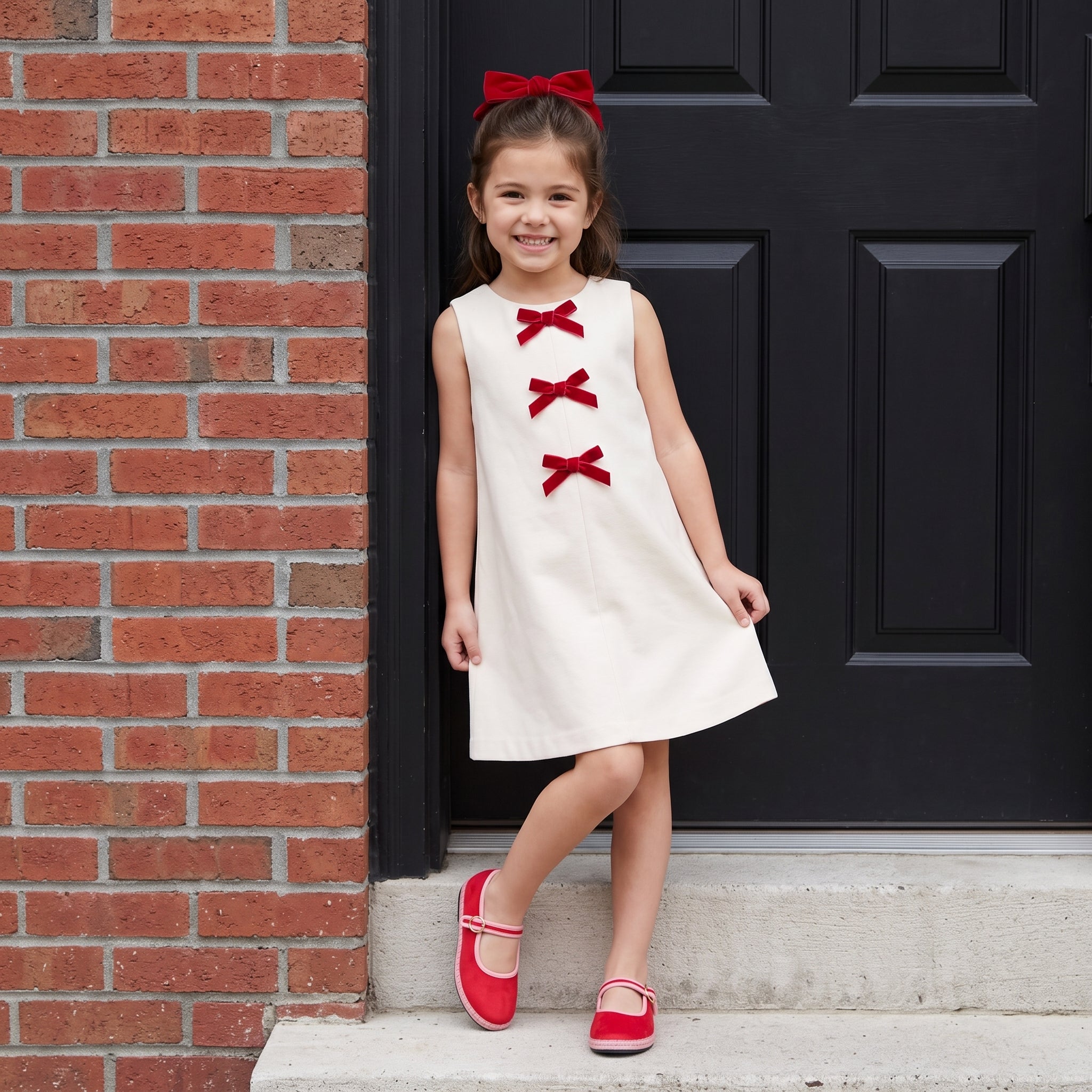 Missy Kids Mary Jane Flats Red Pink Medium