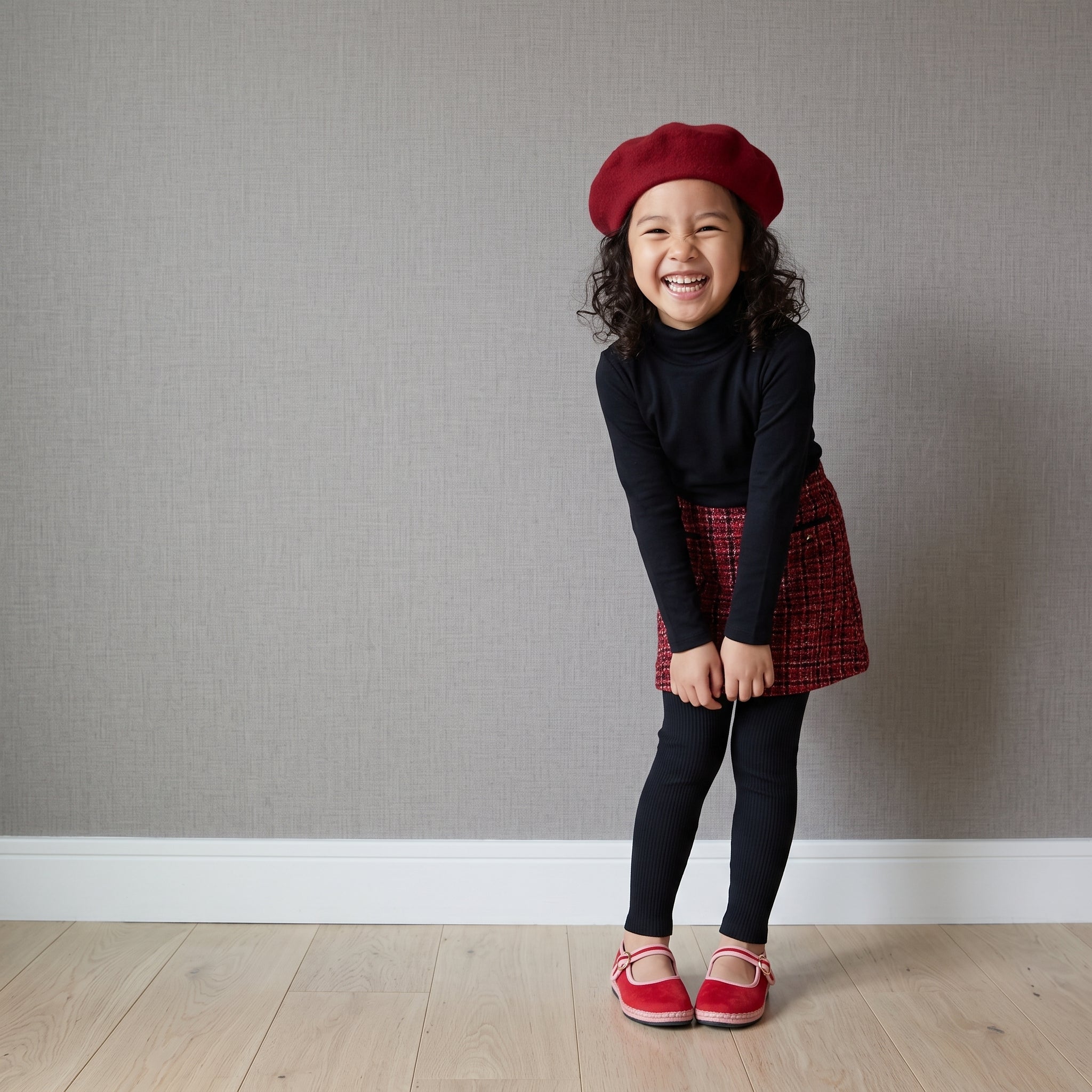 Missy Kids Mary Jane Flats Red Pink Medium
