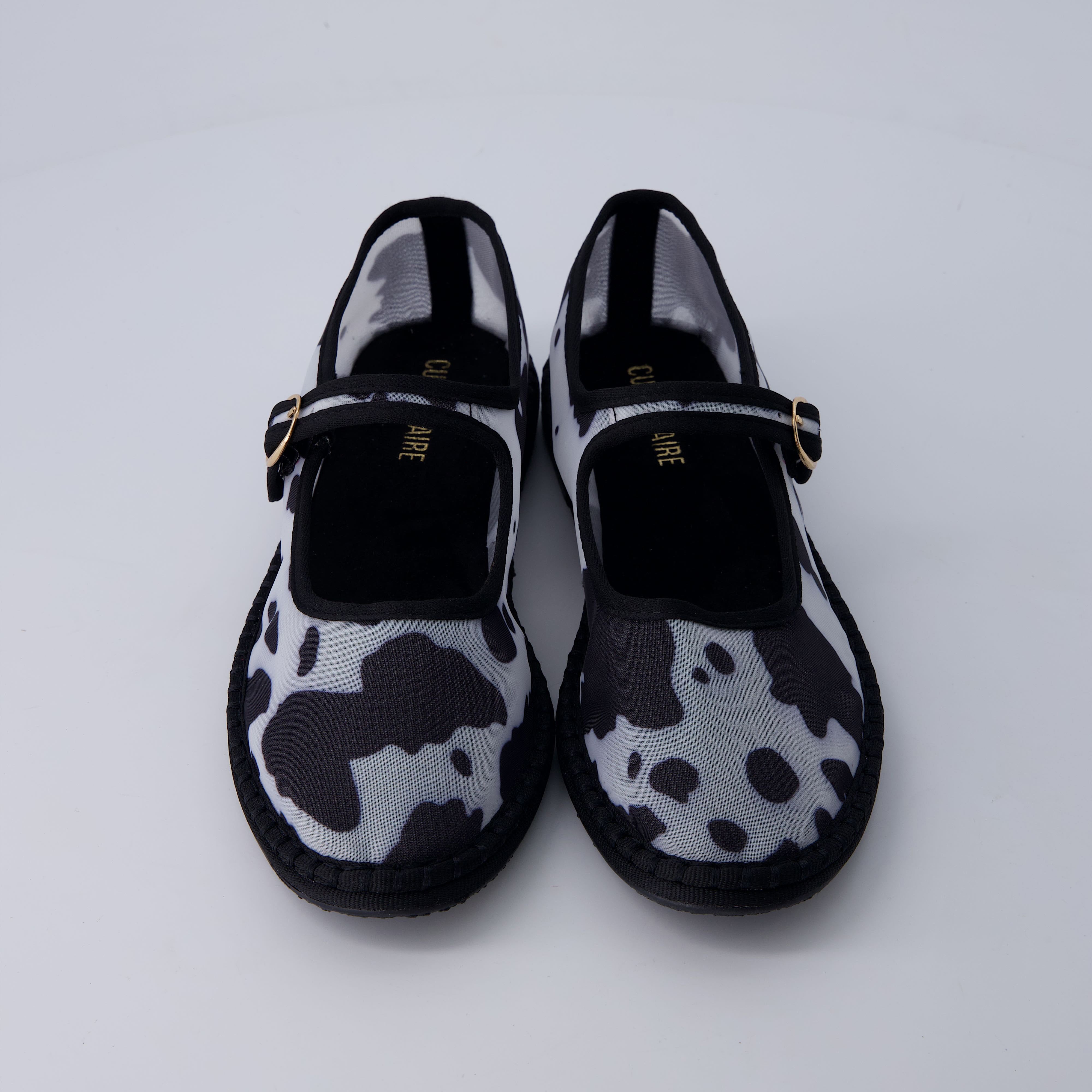 Missy Mary Jane Ballet Flats Black Cow Mesh Medium