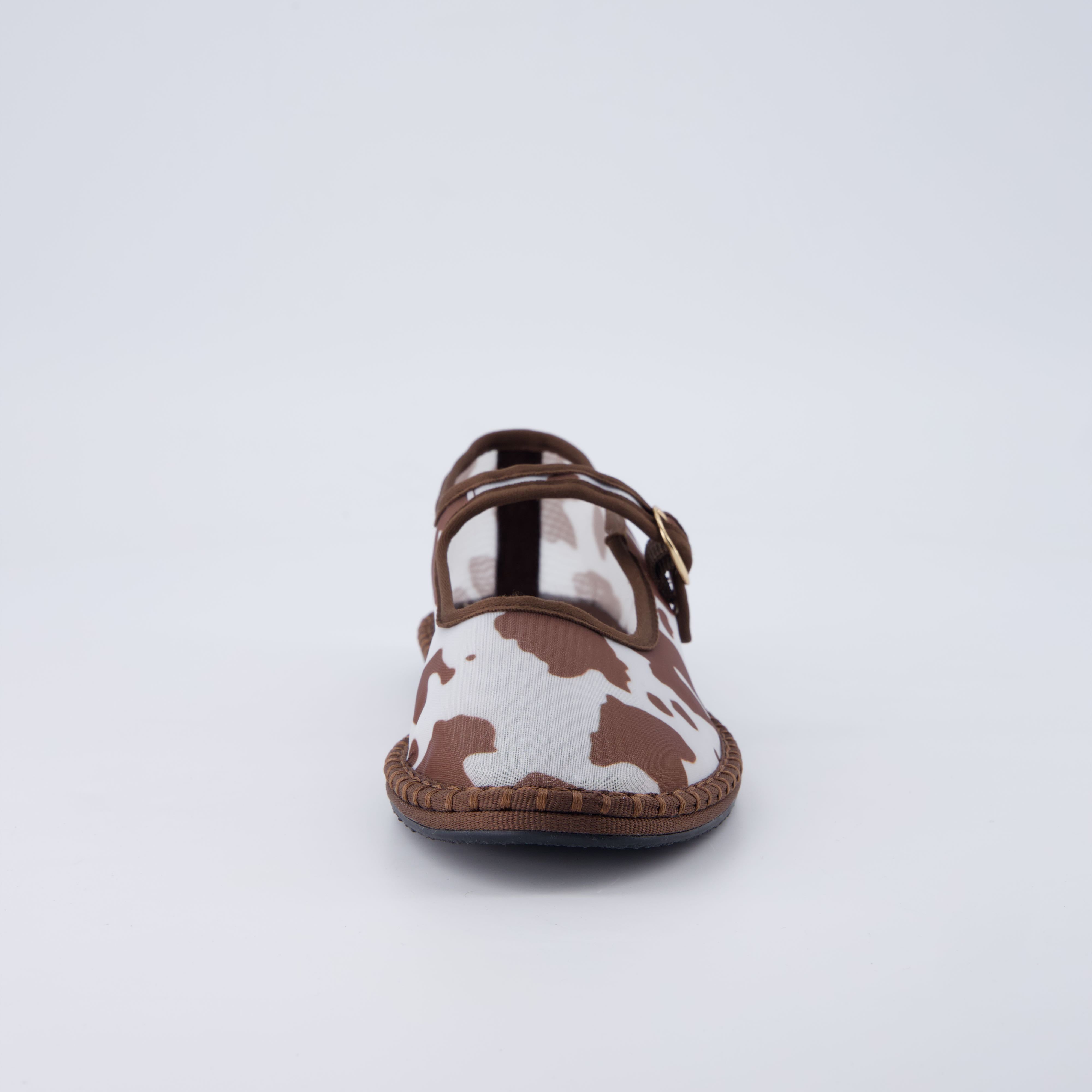 Missy Mary Jane Ballet Flats Brown Cow Mesh Medium