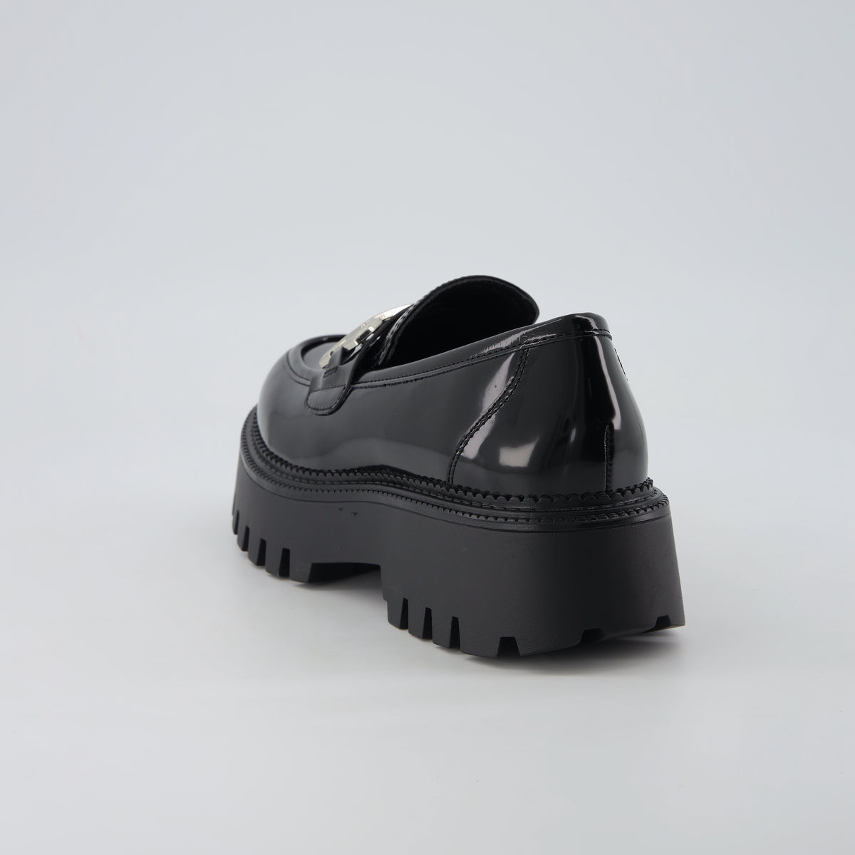 Mondo Chunky Platform Loafers Black Patent Medium