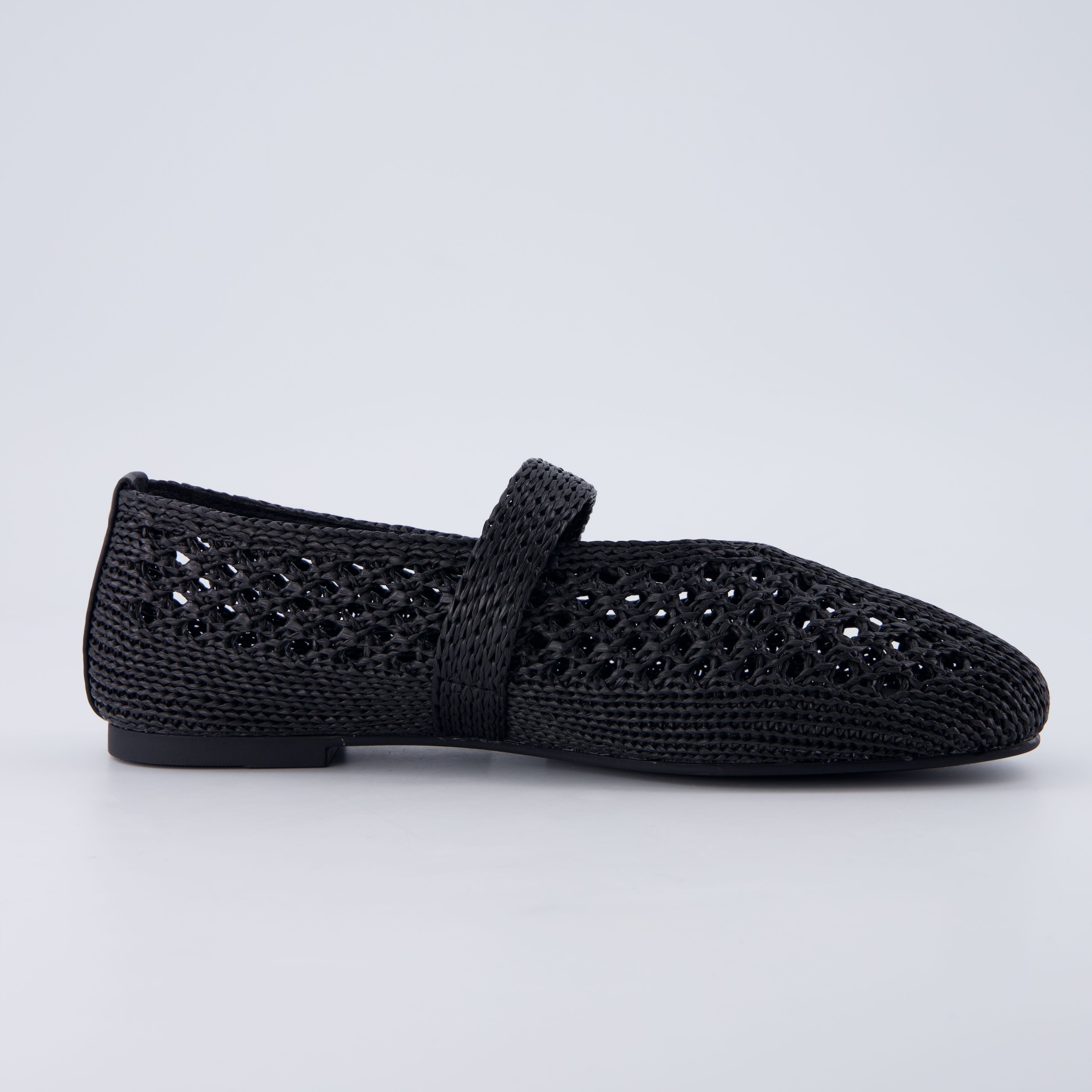 Monet Woven Mary Jane Flats Black Medium