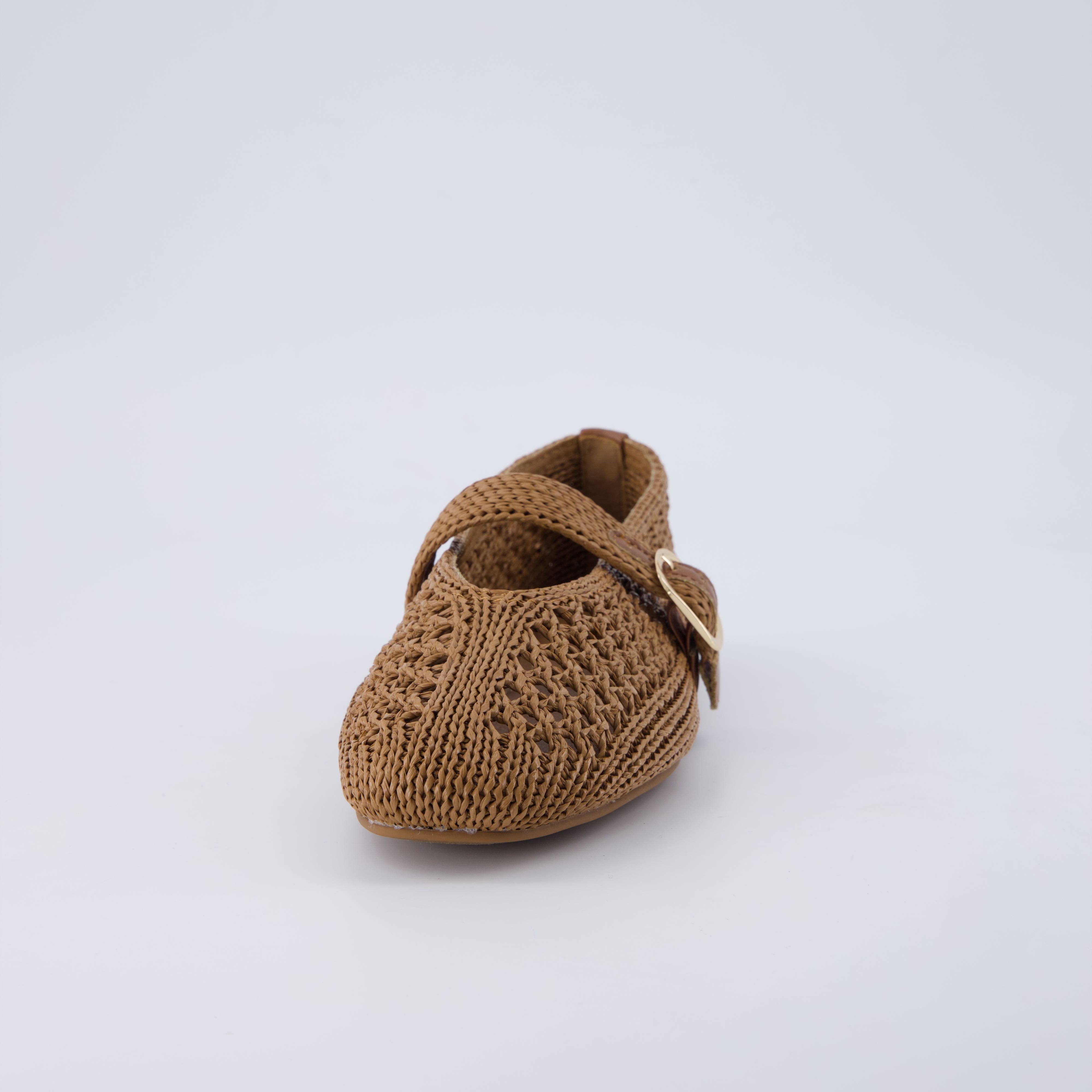 Monet Woven Mary Jane Flats Brown Medium