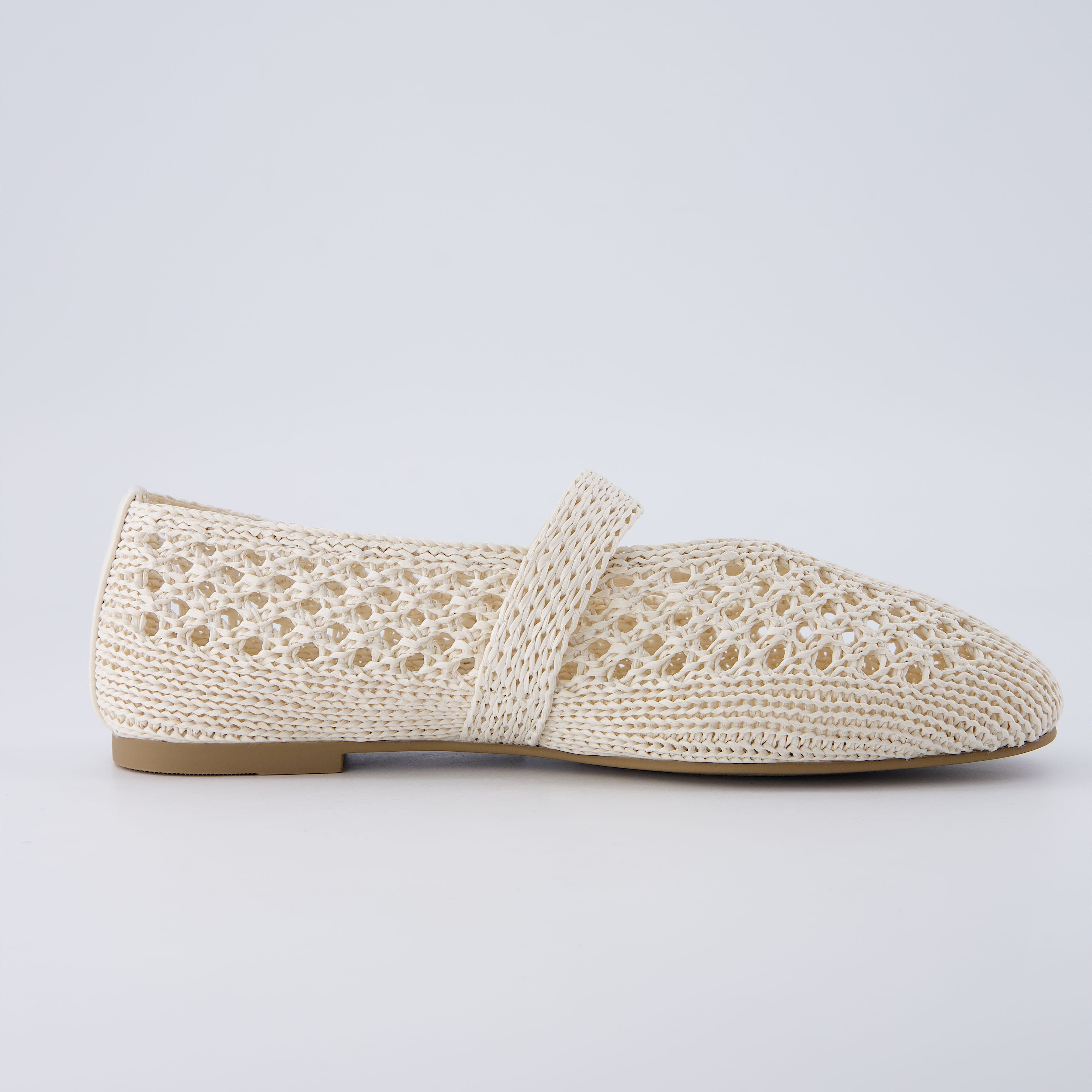 Monet Woven Mary Jane Flats Beige Medium