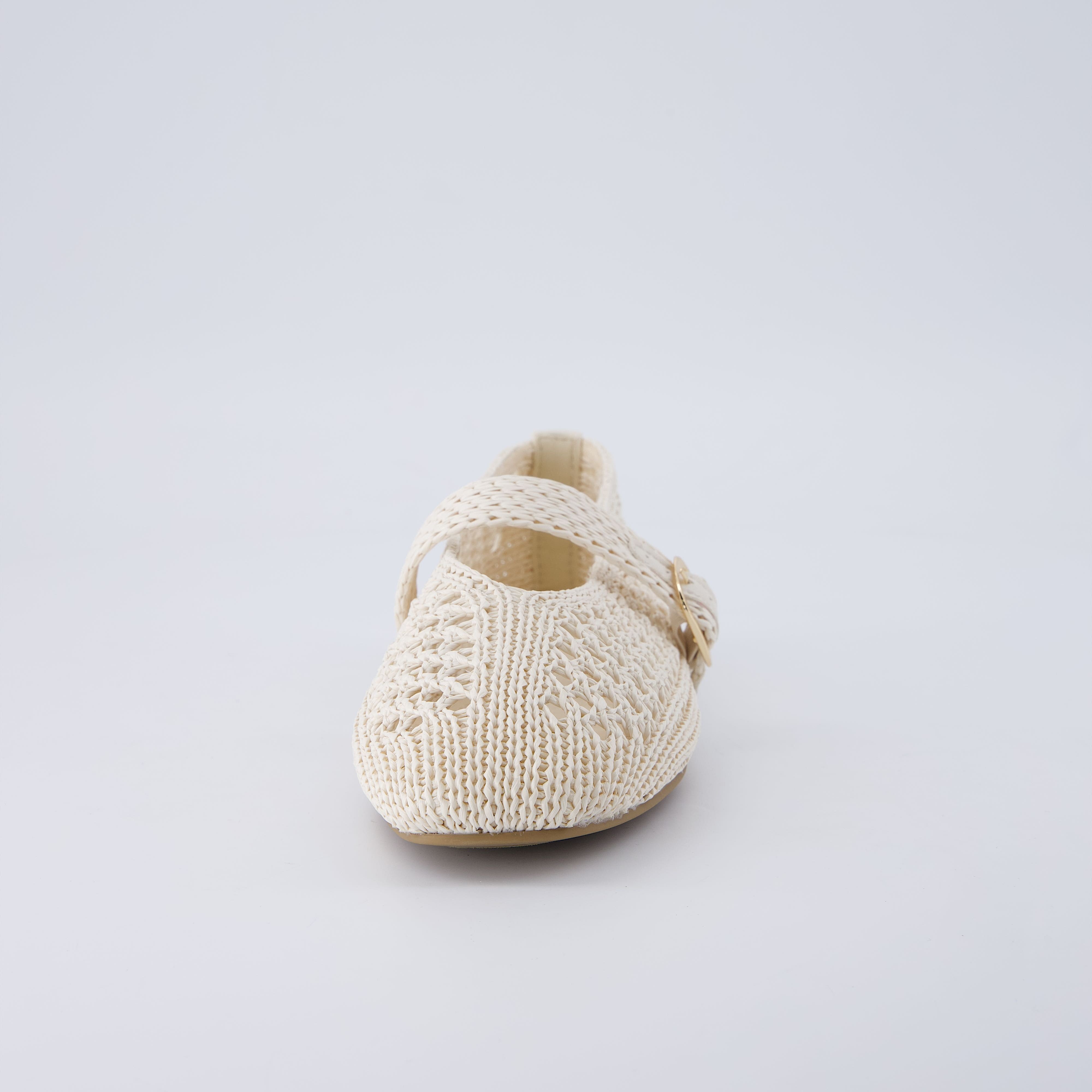 Monet Woven Mary Jane Flats Beige Medium