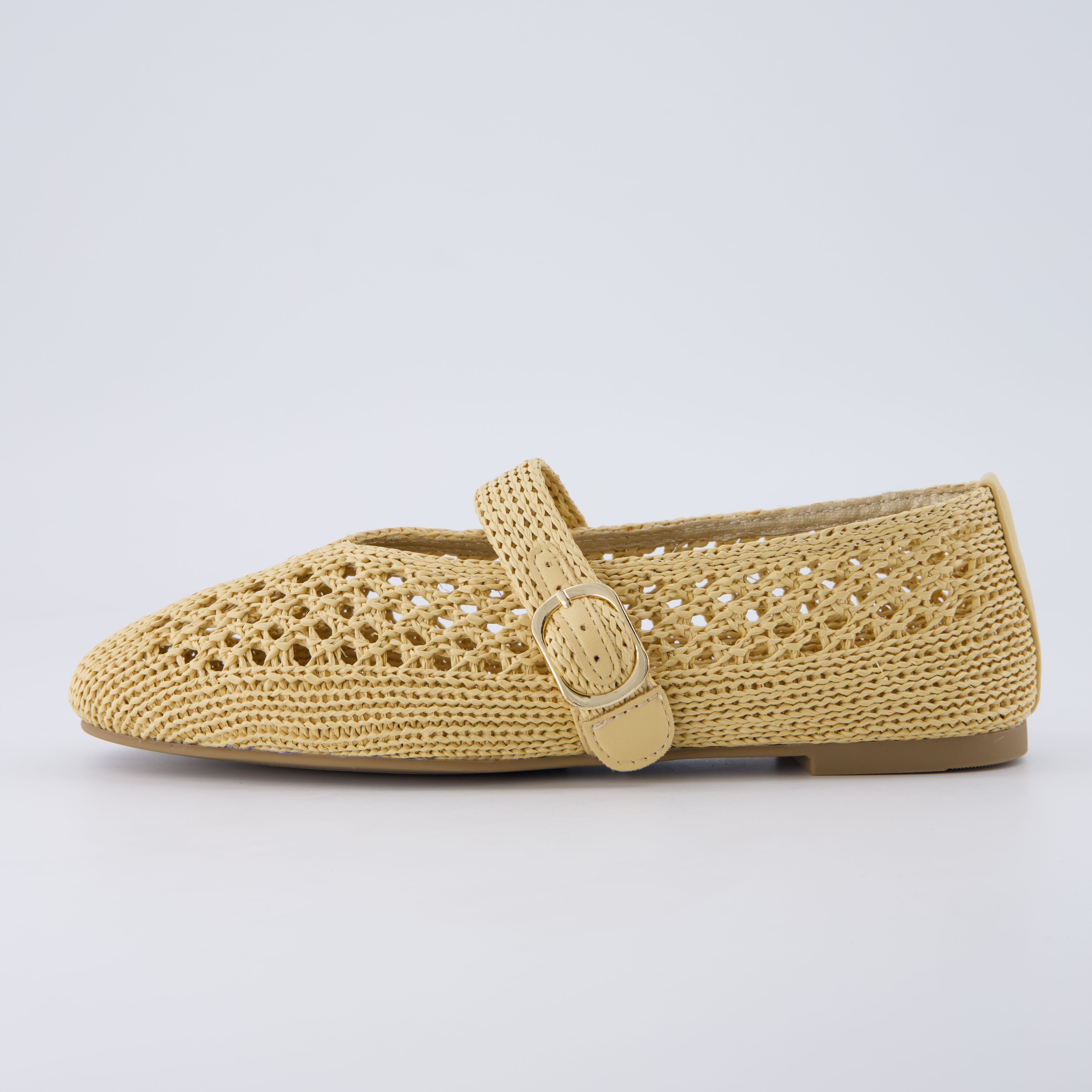 Monet Woven Mary Jane Flats Off-white Medium