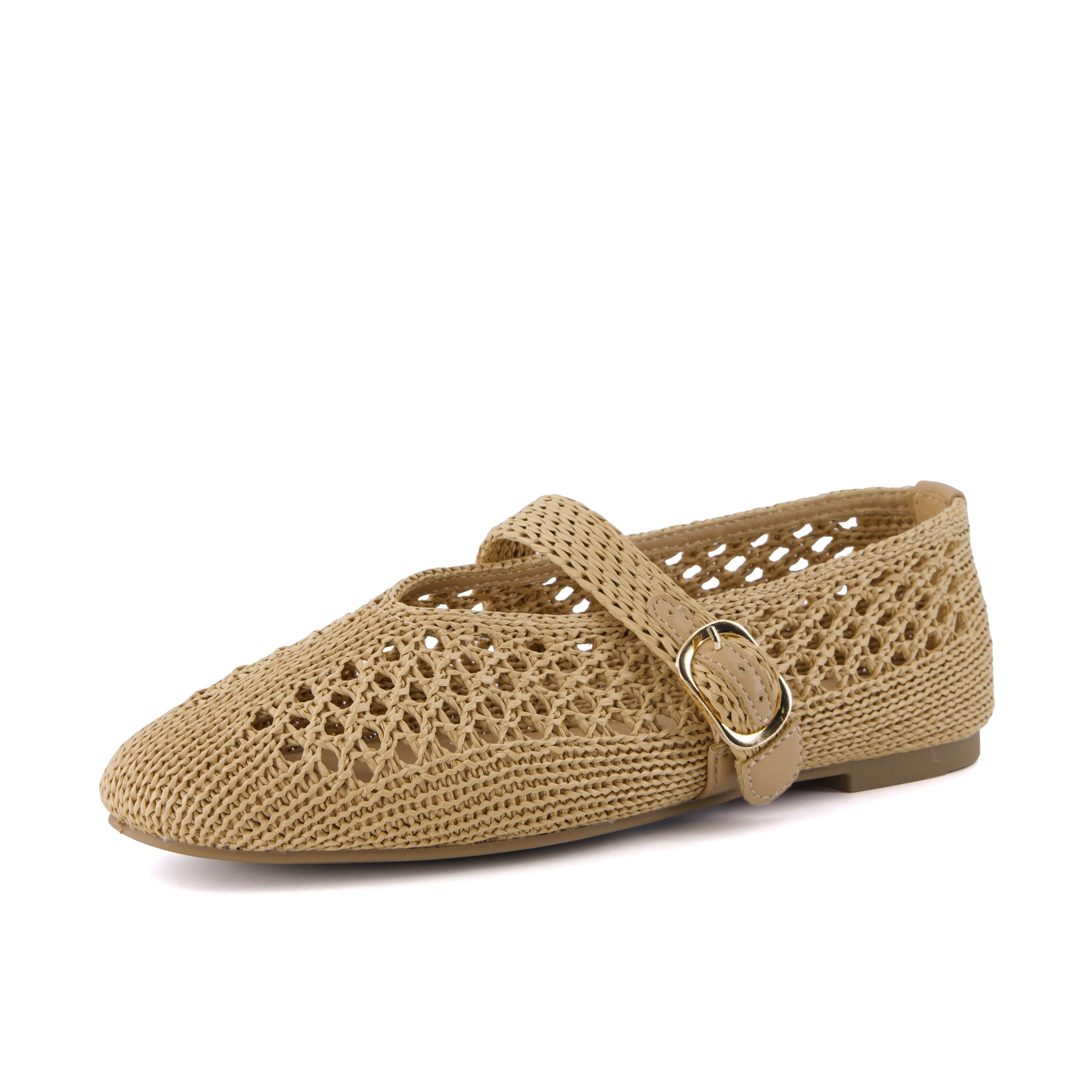 Monet Woven Mary Jane Flats Off-white Medium