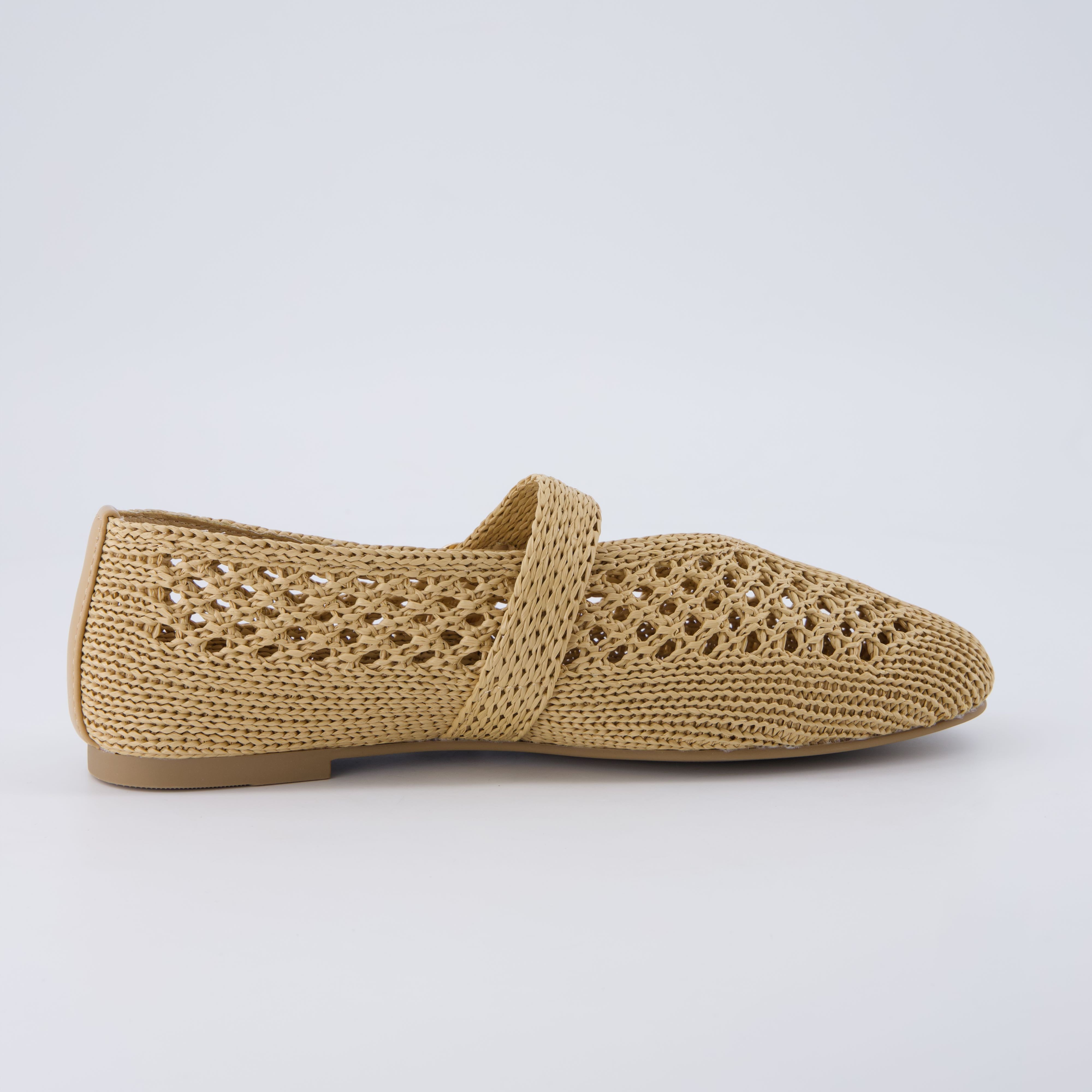 Monet Woven Mary Jane Flats Off-white Medium