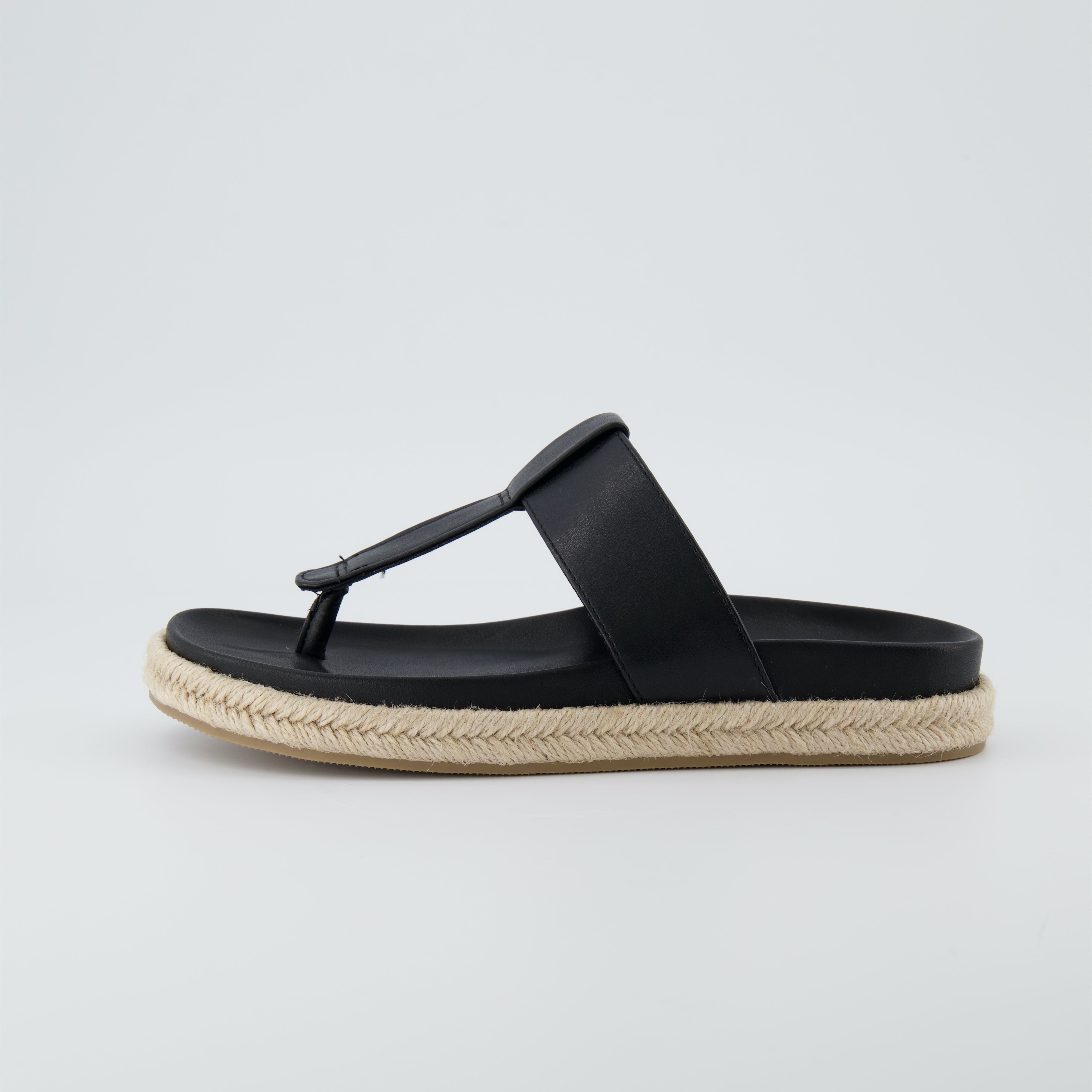 Nacho Espadrille Footbed Sandal Black