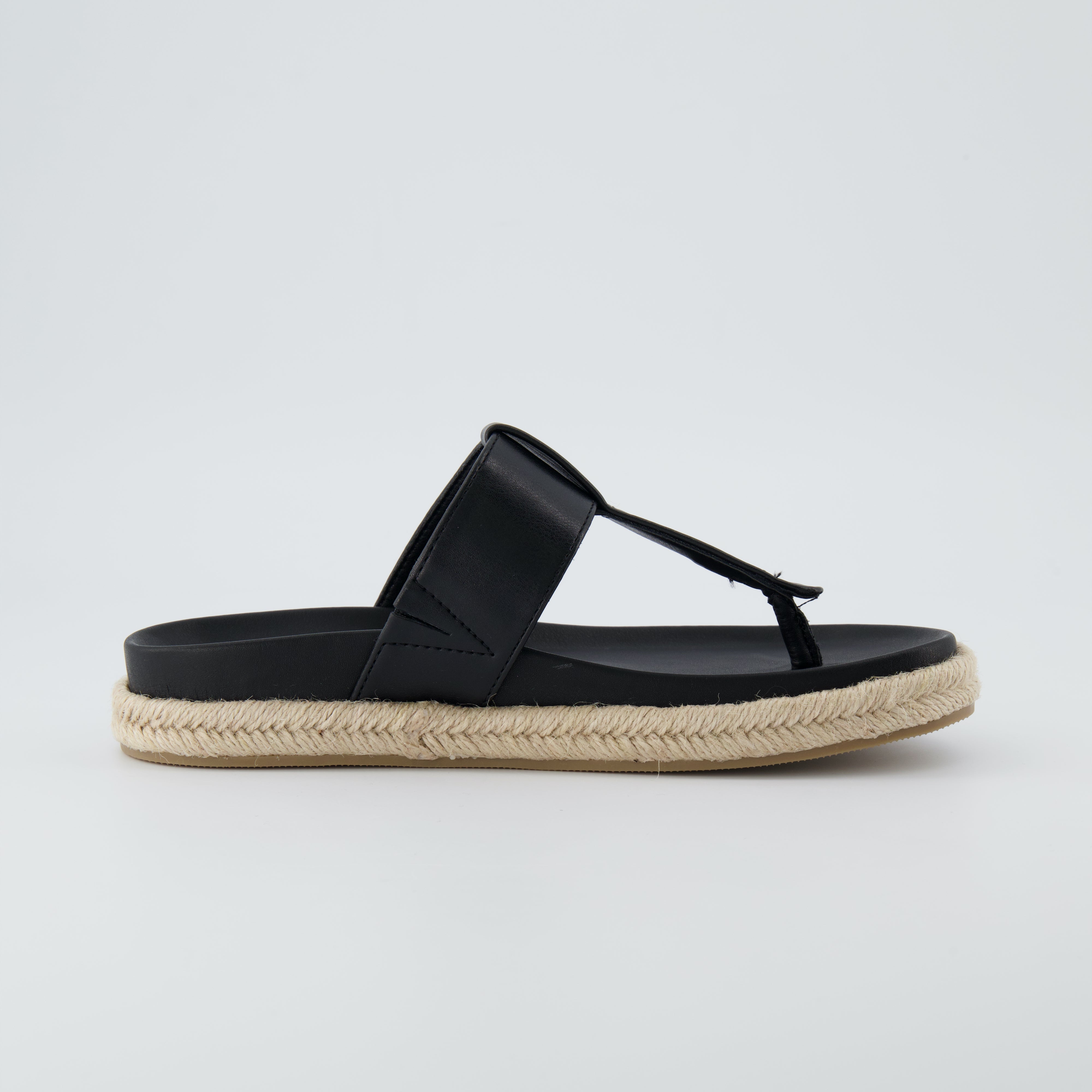 Nacho Espadrille Footbed Sandal Black