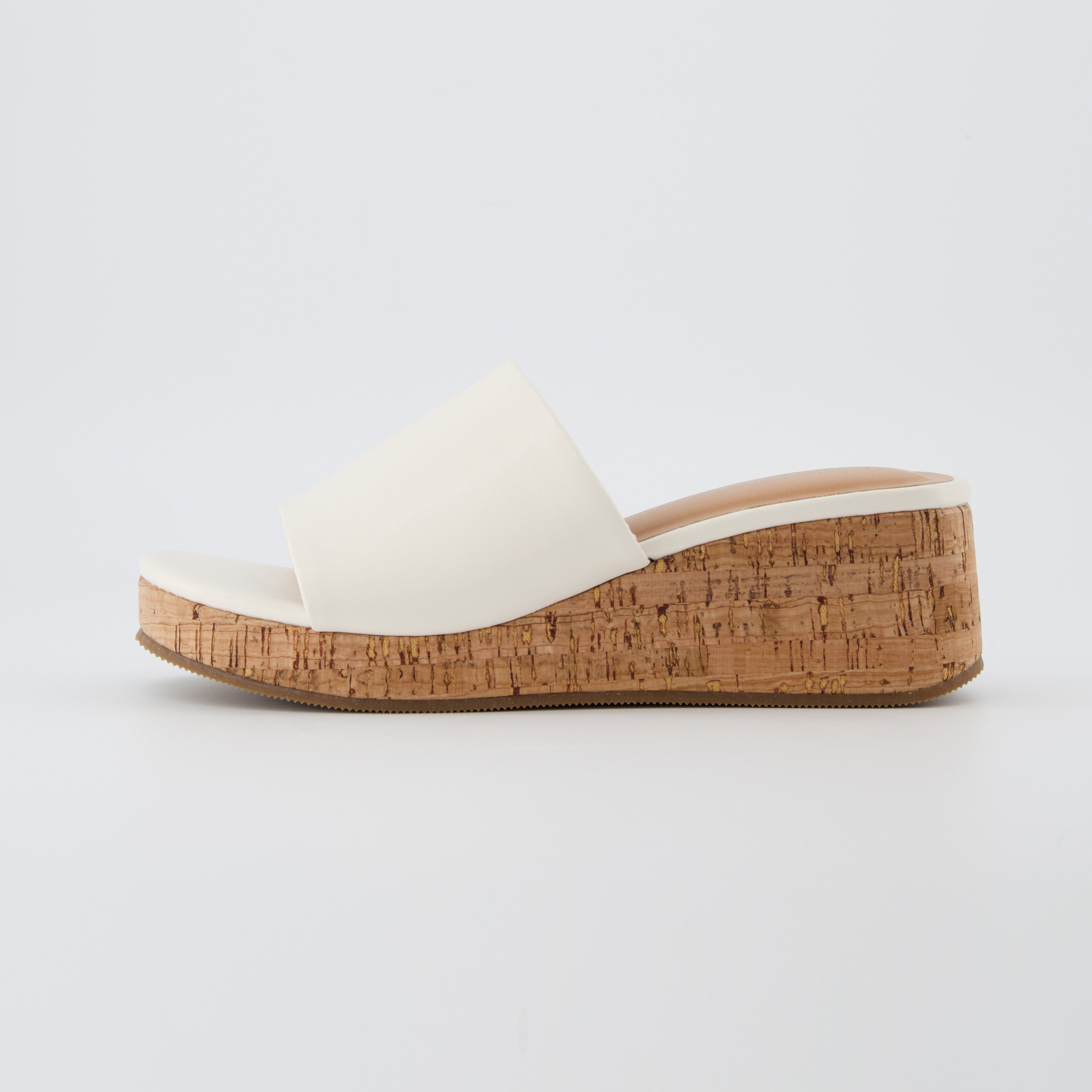 Nano Cork Wedge Sandal Cream