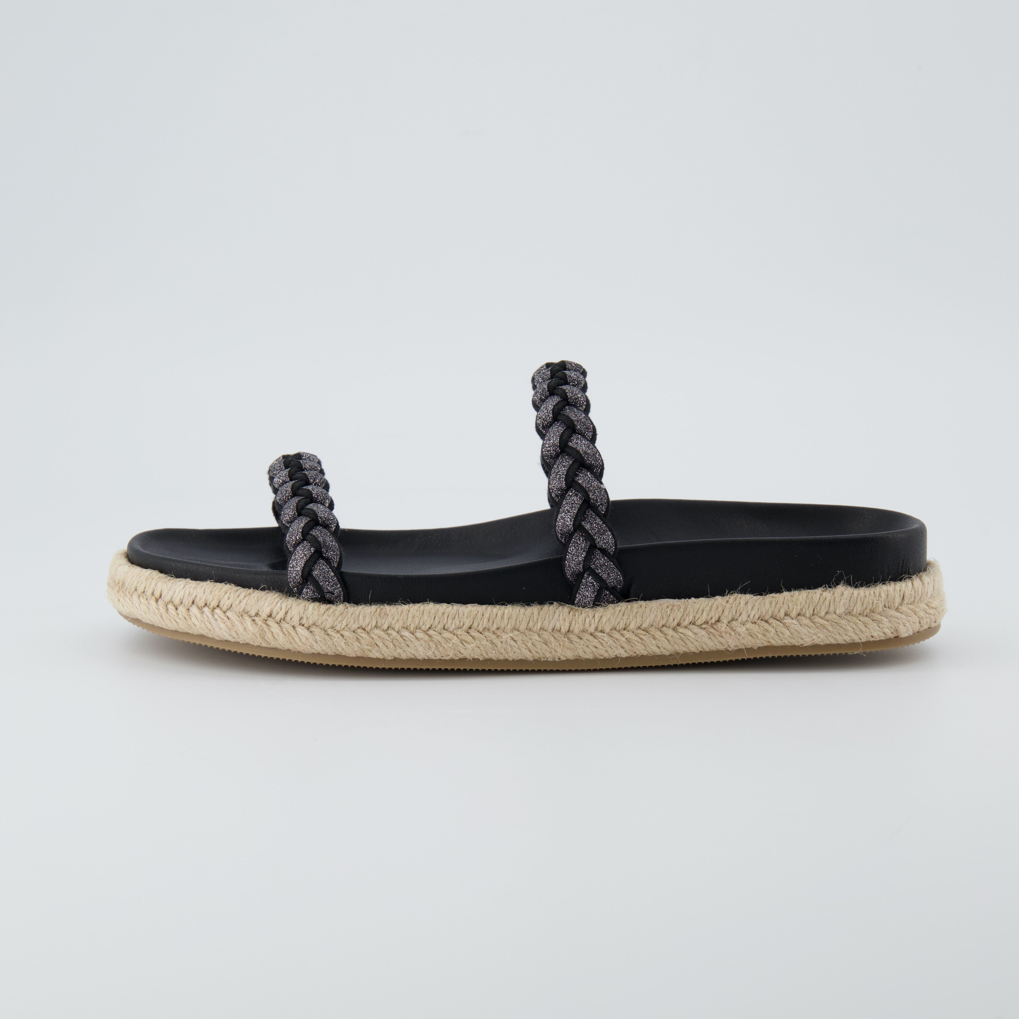 Nutmeg Espadrille Footbed Sandal Black