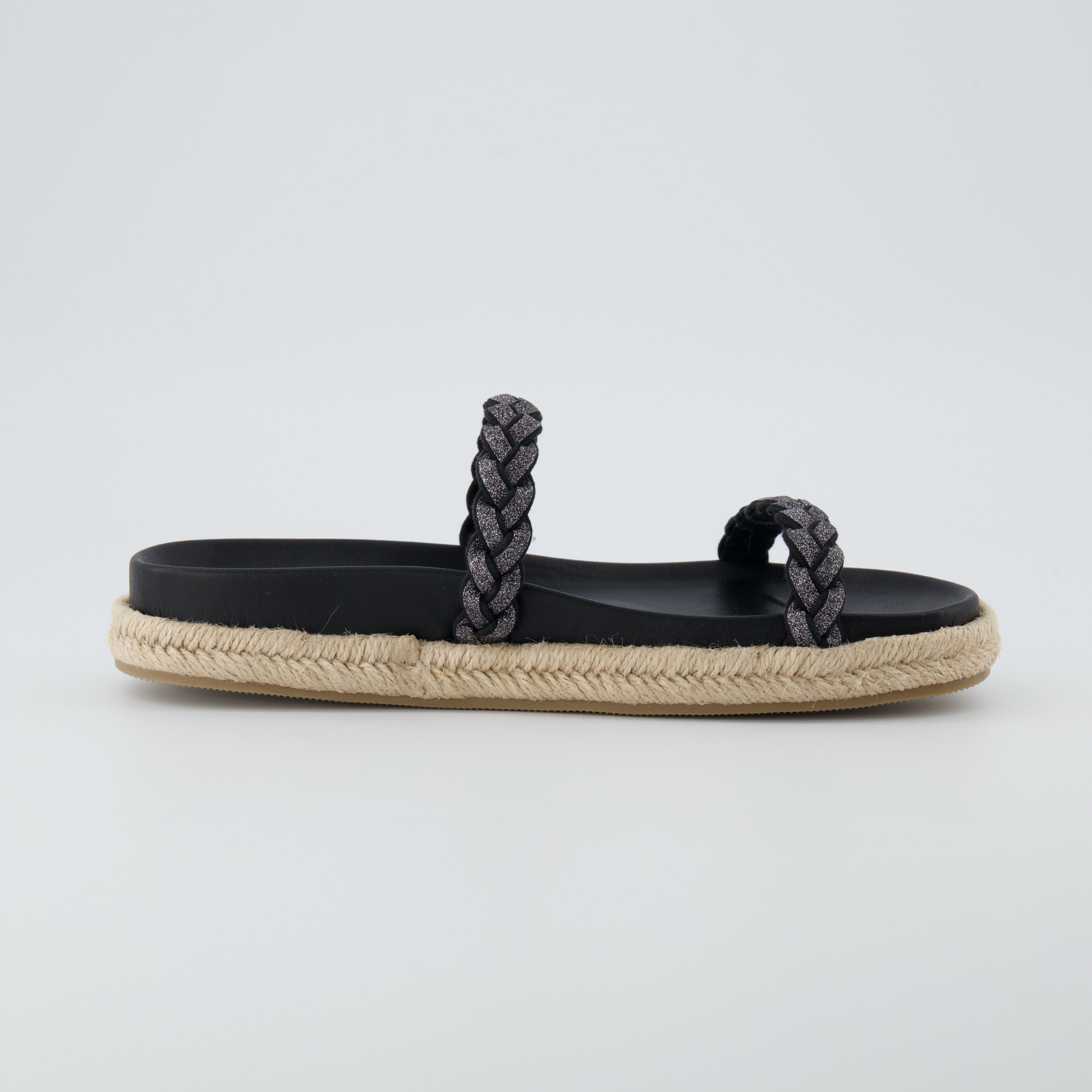 Nutmeg Espadrille Footbed Sandal Black