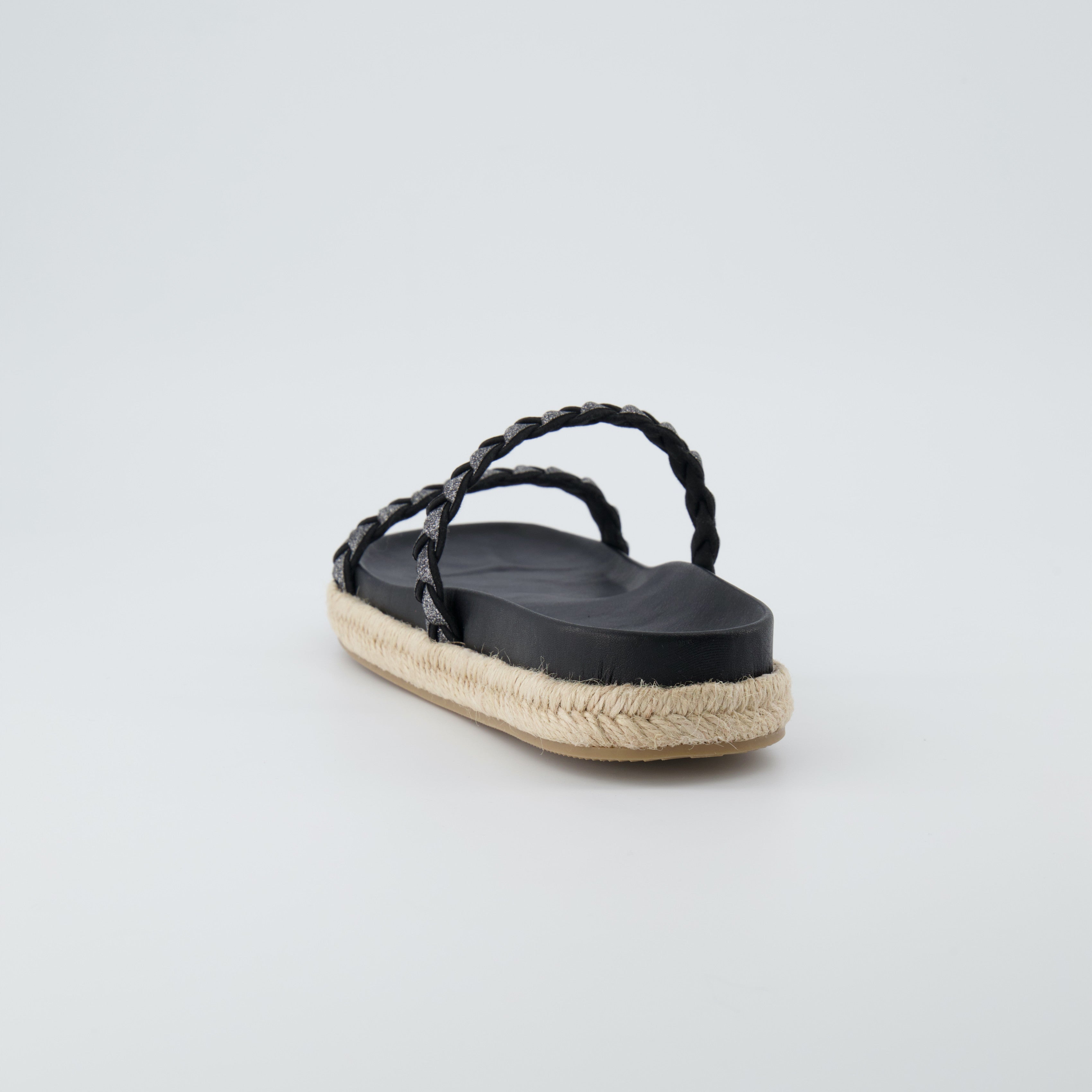 Nutmeg Espadrille Footbed Sandal Black