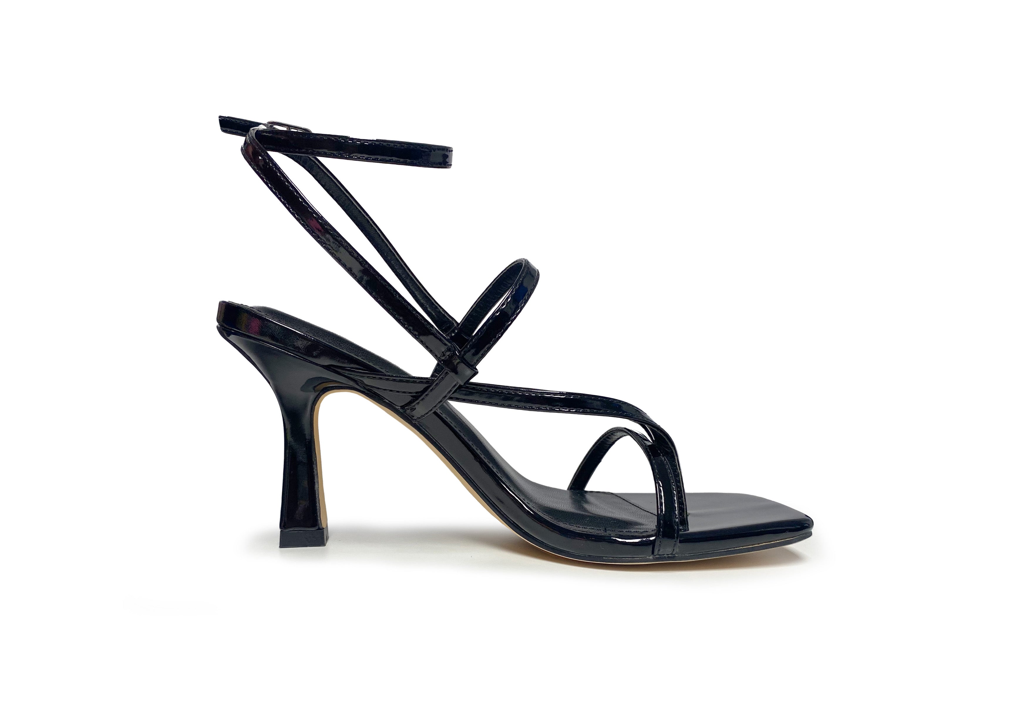 Belmondo Strappy Dress Sandal Black Patent