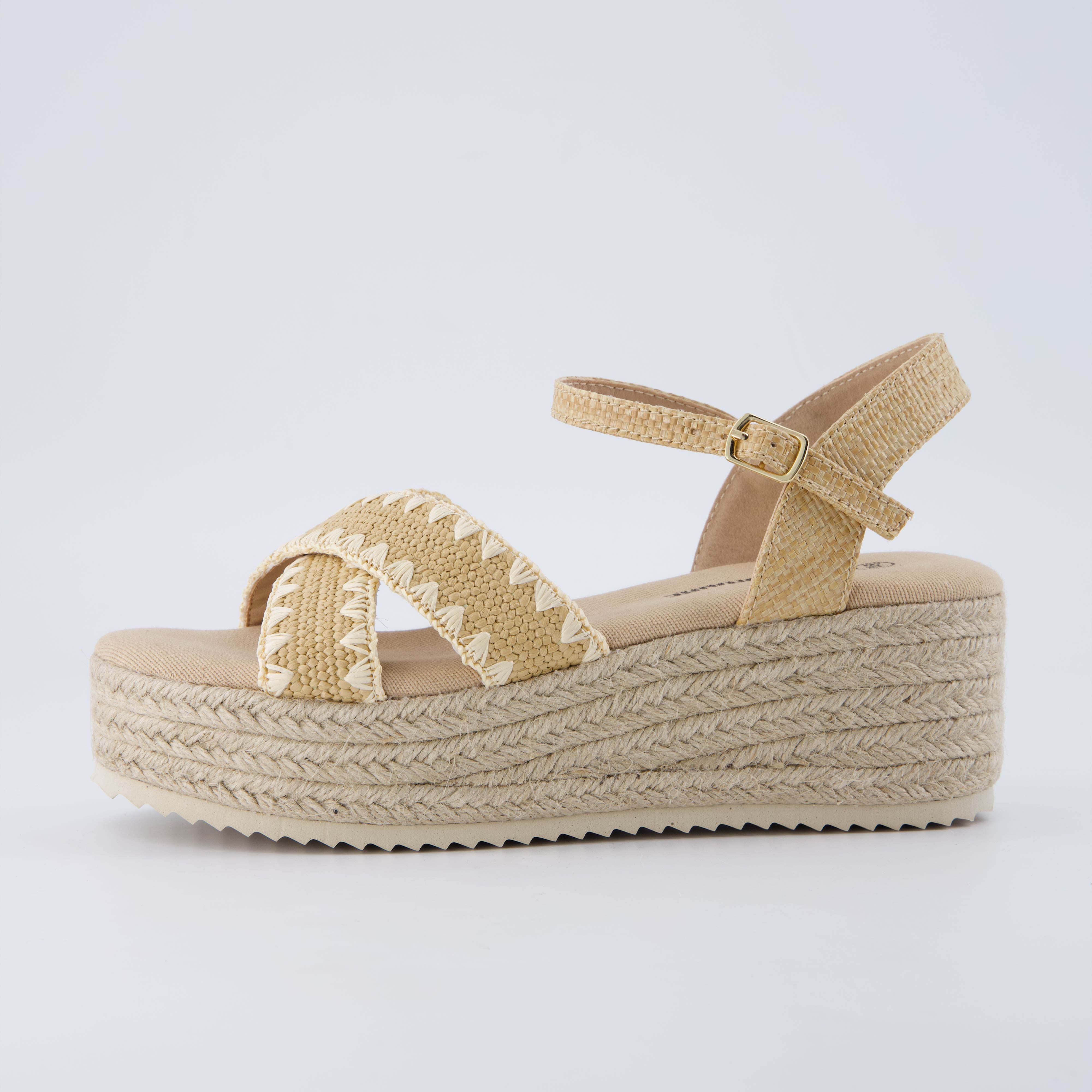 Ola Raffia Platform Sandals Natural