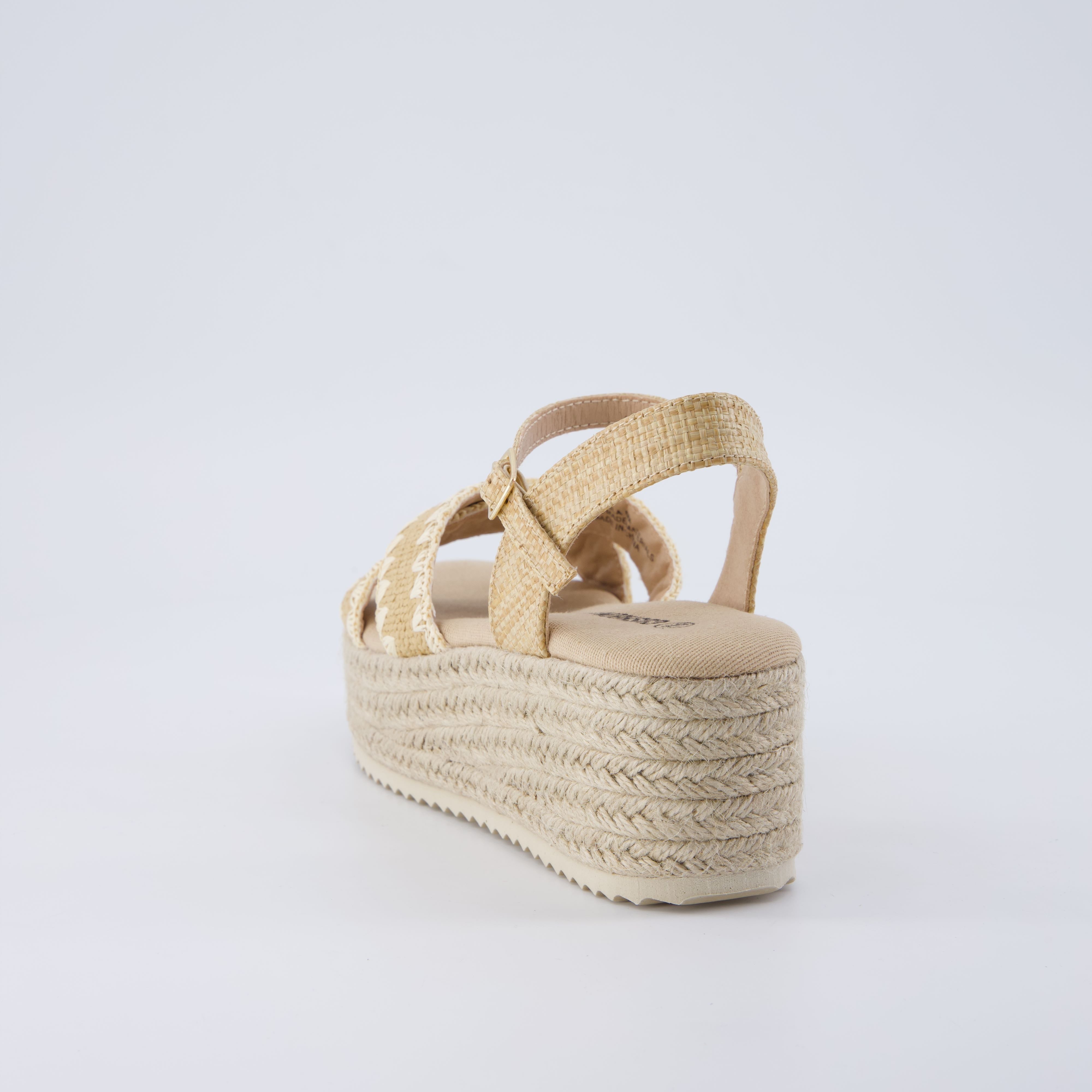 Ola Raffia Platform Sandals Natural