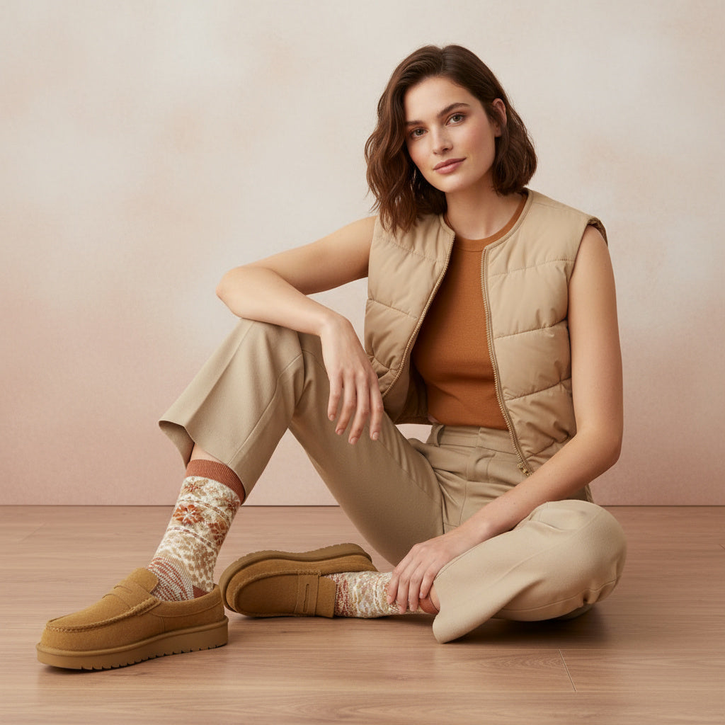 Ollie Suede Slippers Chestnut