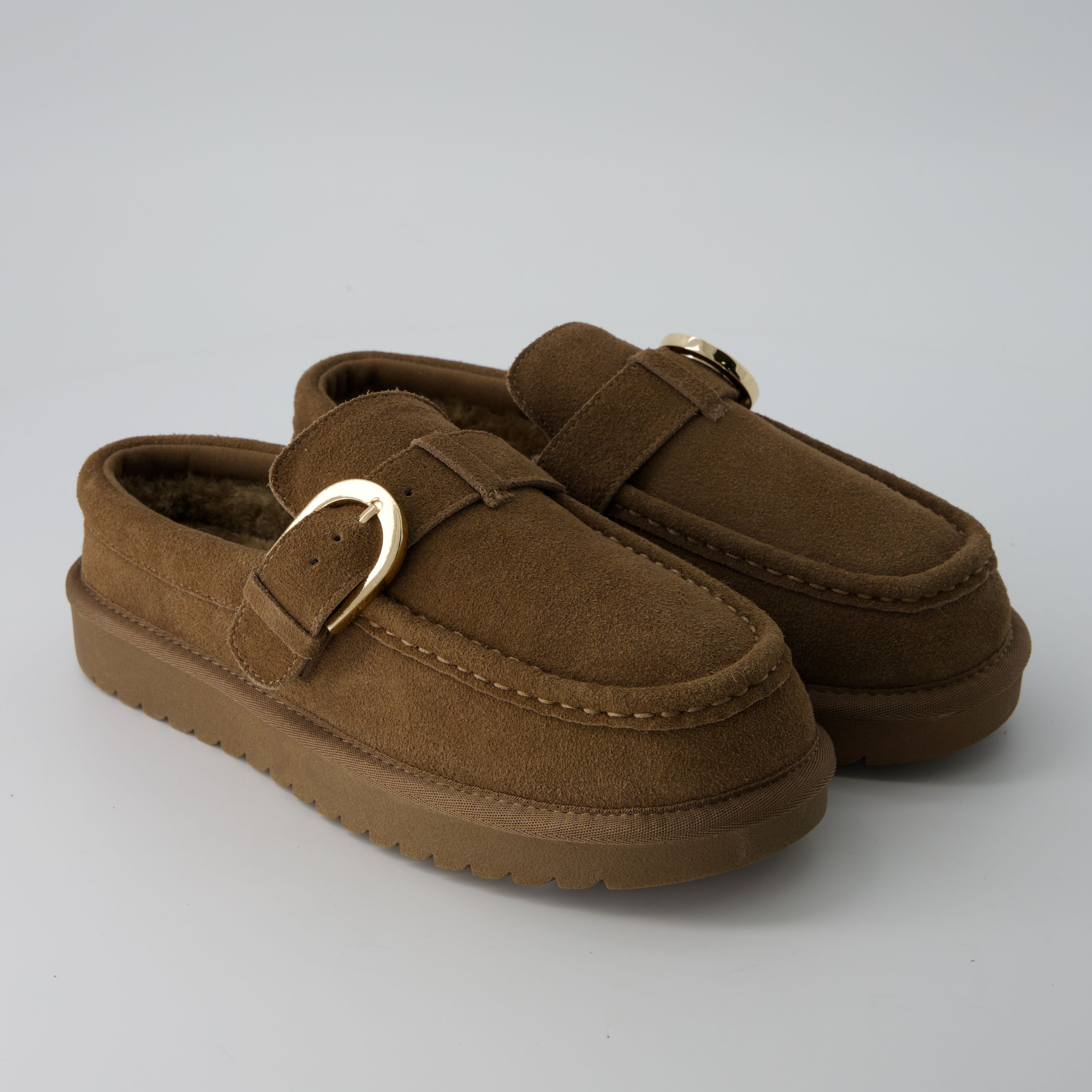 Cushionaire Origin Women's Cozy Suede Loafer Slippers - Genuine